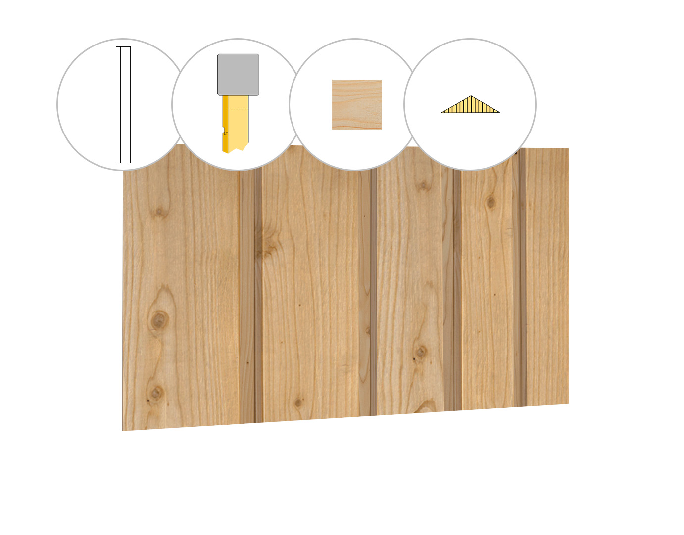 Banddeel vuren enkelzijdige topgevel t.b.v. kapschuur Excellent XXL, onbehandeld.