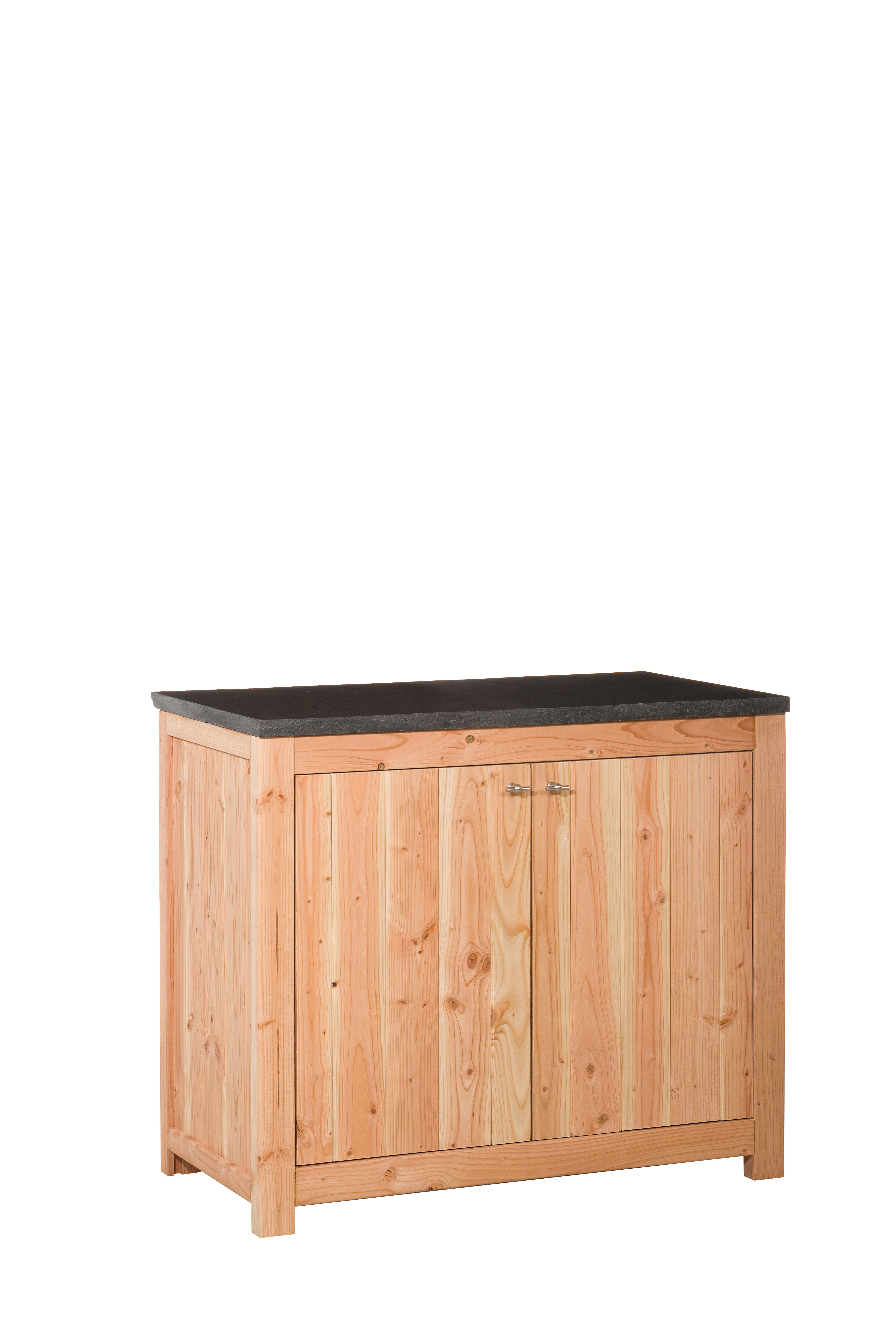 Buitenkeuken dubbel 90 Excellent, 90 x 109 x 56 cm (HxBxD) met schap en deuren, onbehandeld.