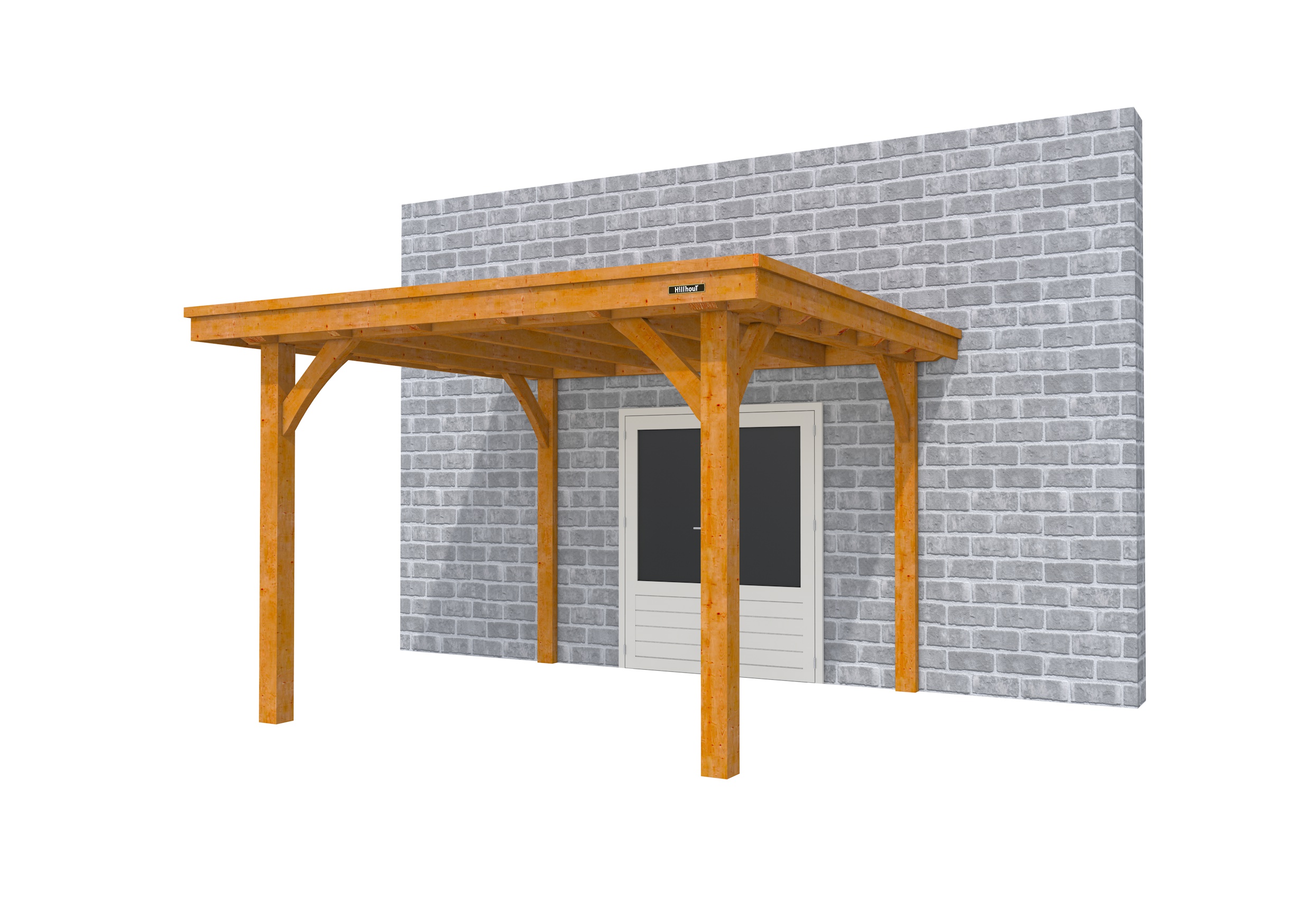 Buitenverblijf aan huis Excellent I, douglas, basismodel L/C, 307x299 cm, transparant gespoten.