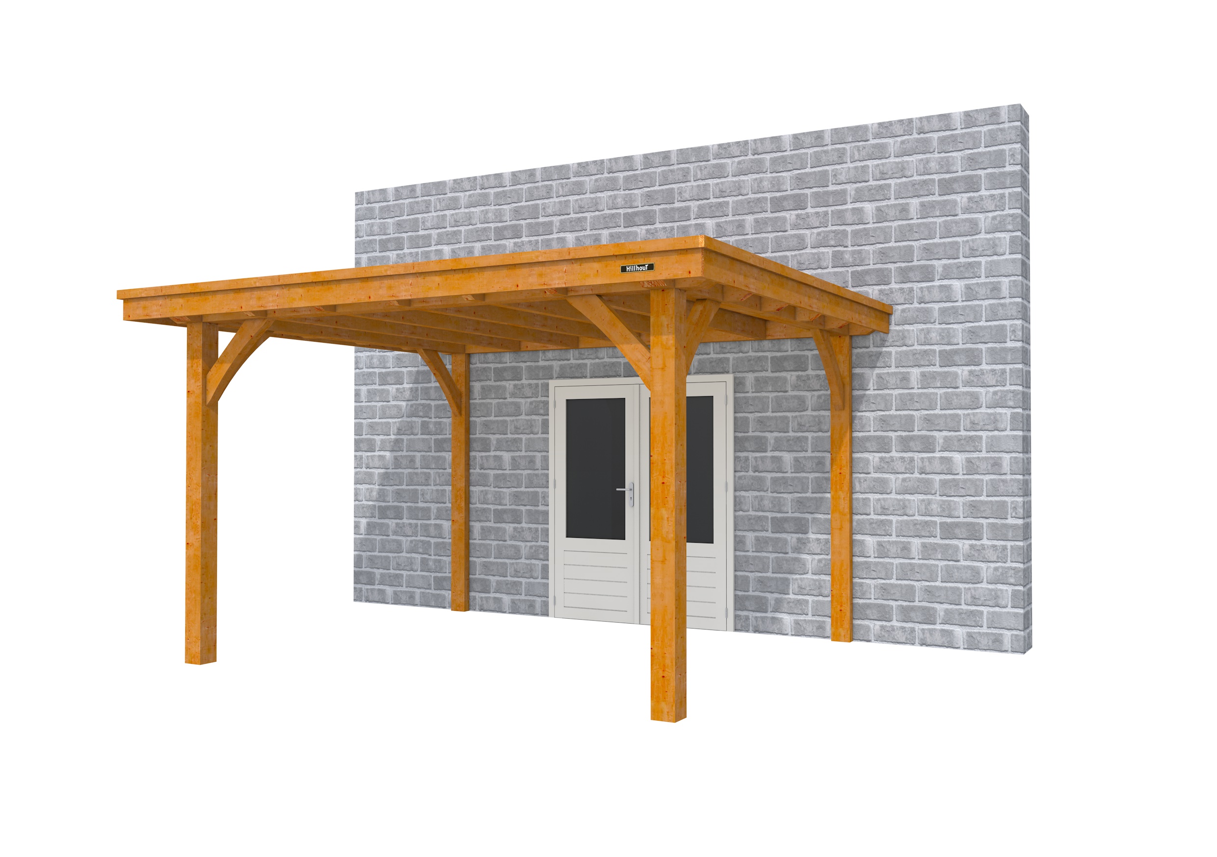 Buitenverblijf aan huis Excellent I, douglas, basismodel L/D, 357x299 cm, transparant gespoten.