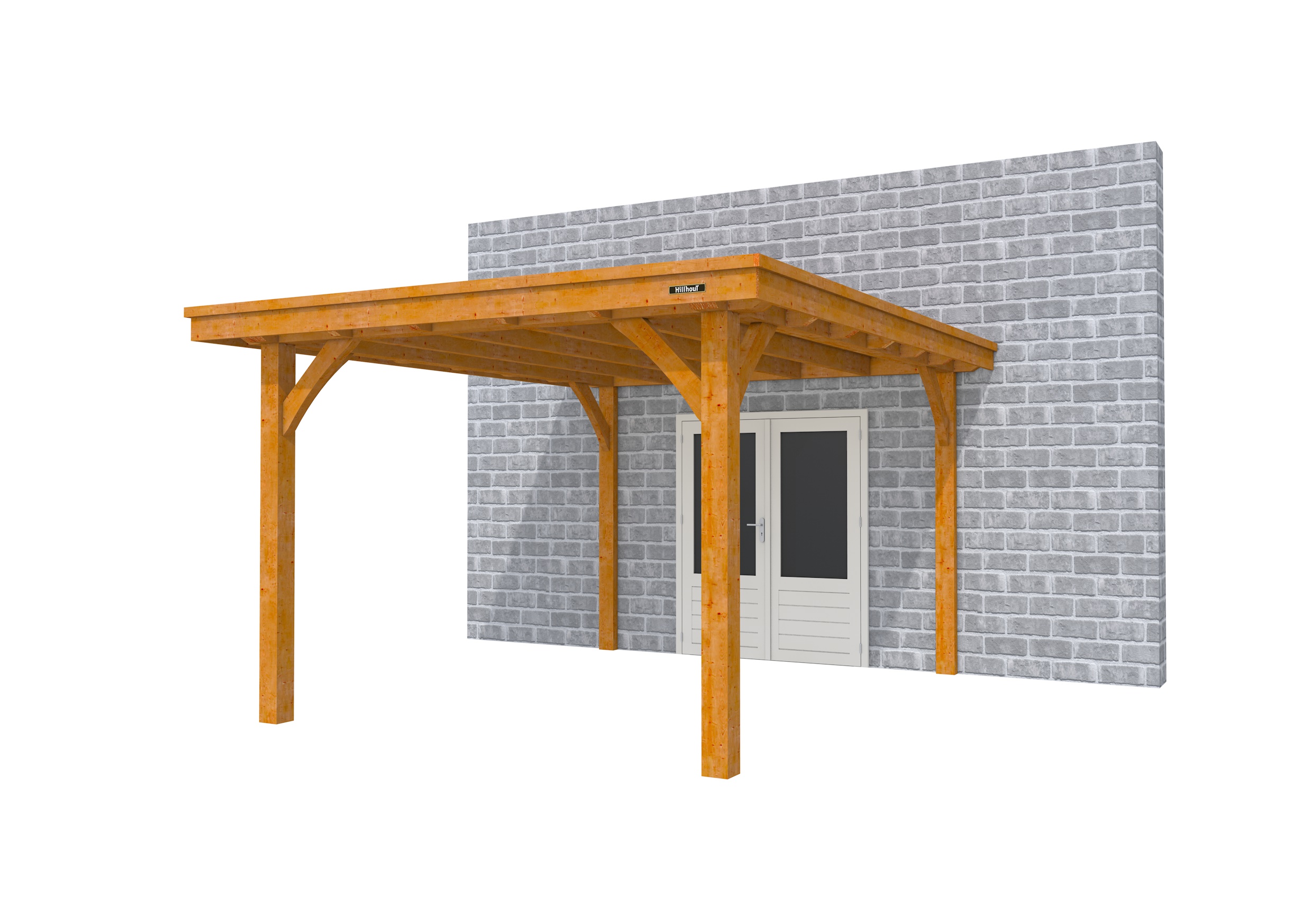 Buitenverblijf aan huis Excellent I, douglas, basismodel XXL/C, 307x392 cm, transparant gespoten.