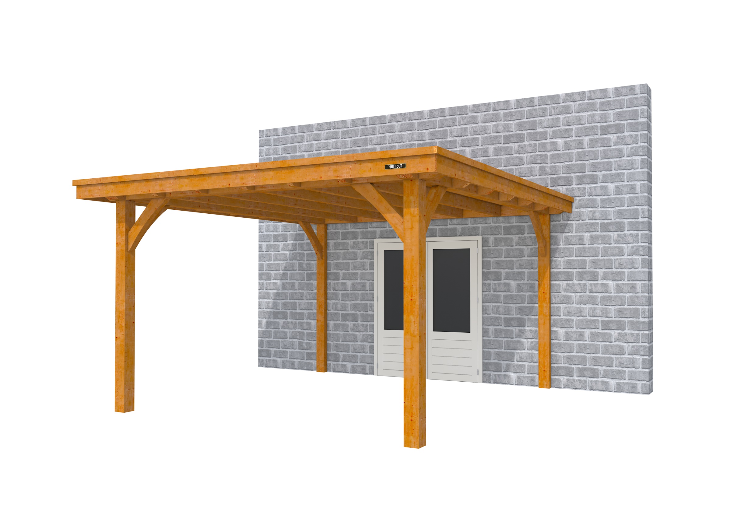 Buitenverblijf aan huis Excellent I, douglas, basismodel XXL/D, 357x392 cm, transparant gespoten.