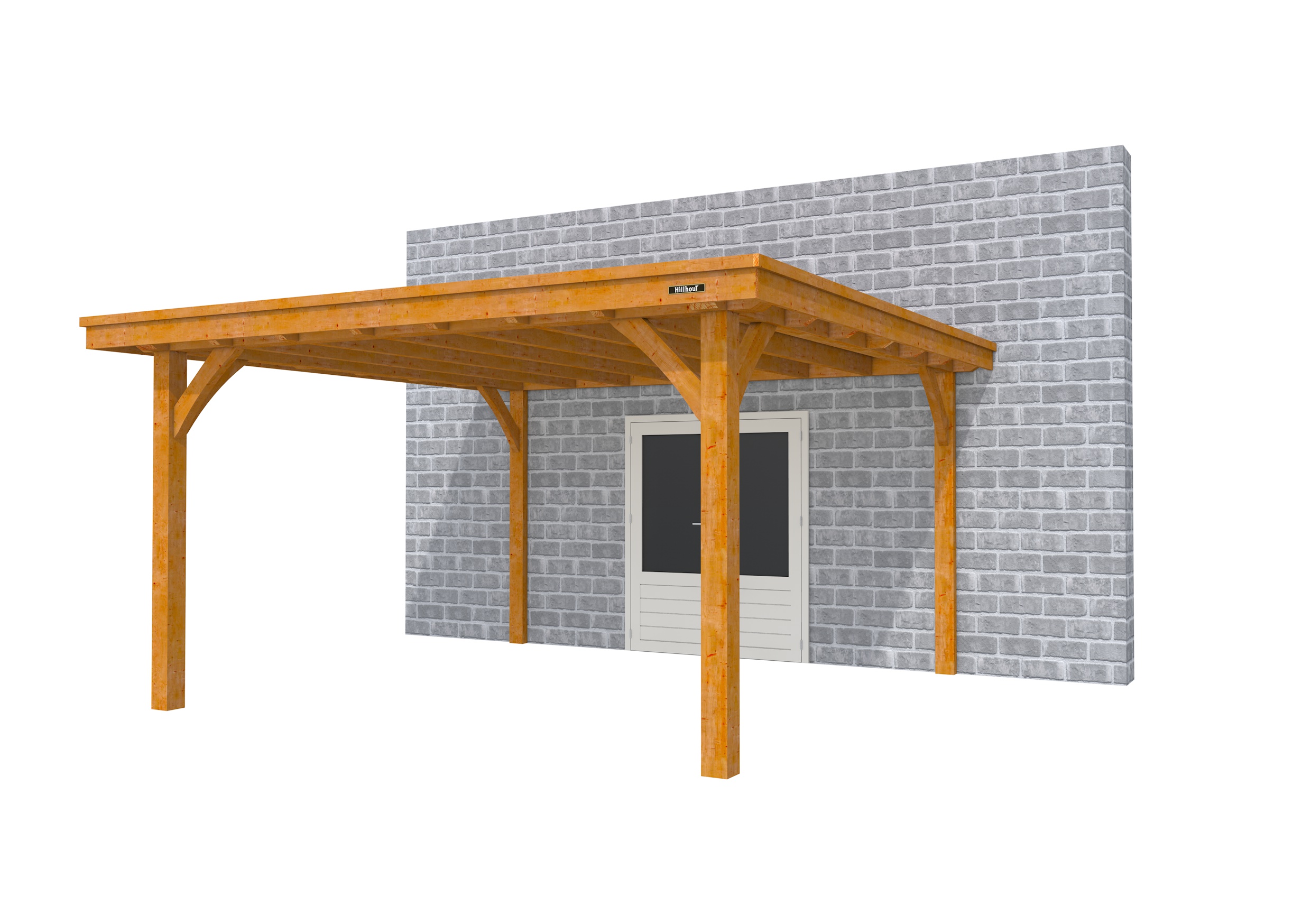 Buitenverblijf aan huis Excellent I, douglas, basismodel XXL/E, 399x392 cm, transparant gespoten.