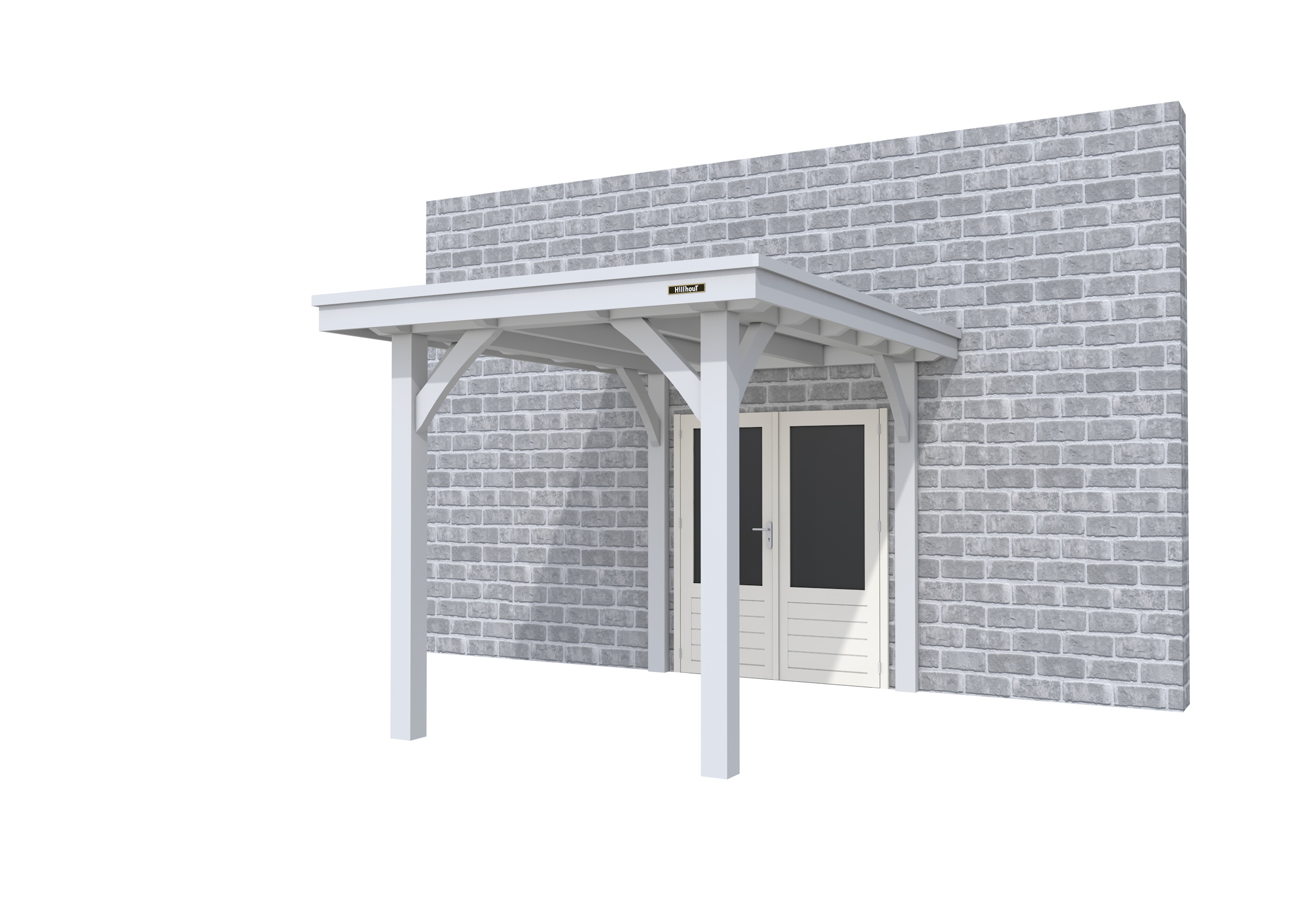 Buitenverblijf aan huis Excellent I, vuren, basismodel L/A, 207x299 cm, lichtgrijs gespoten.