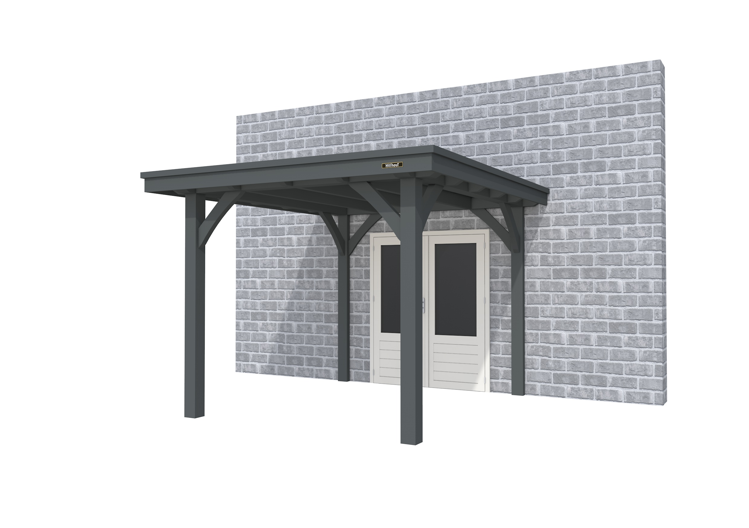 Buitenverblijf aan huis Excellent I, vuren, basismodel L/B, 257x299 cm, antraciet gespoten.