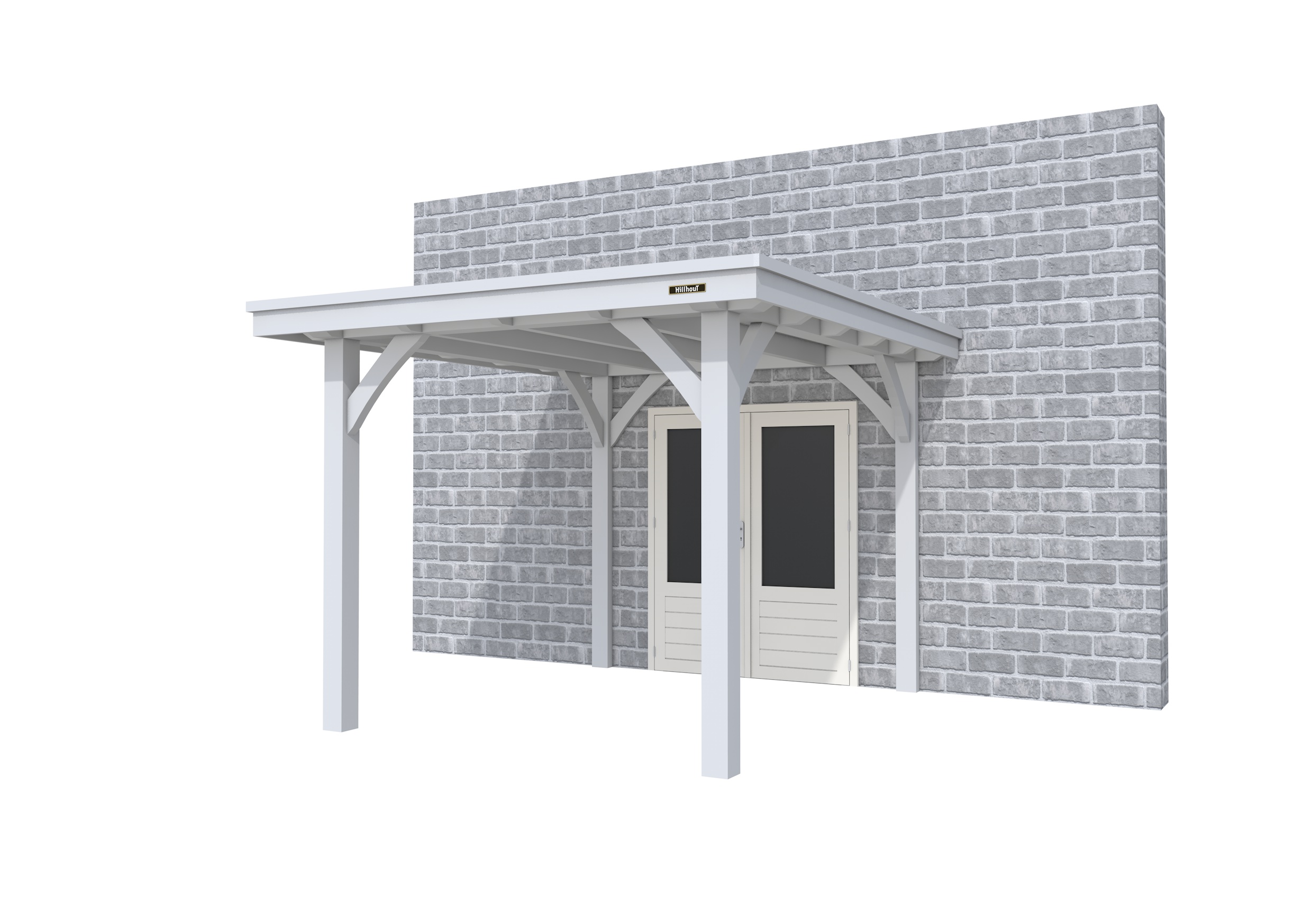 Buitenverblijf aan huis Excellent I, vuren, basismodel L/B, 257x299 cm, lichtgrijs gespoten.