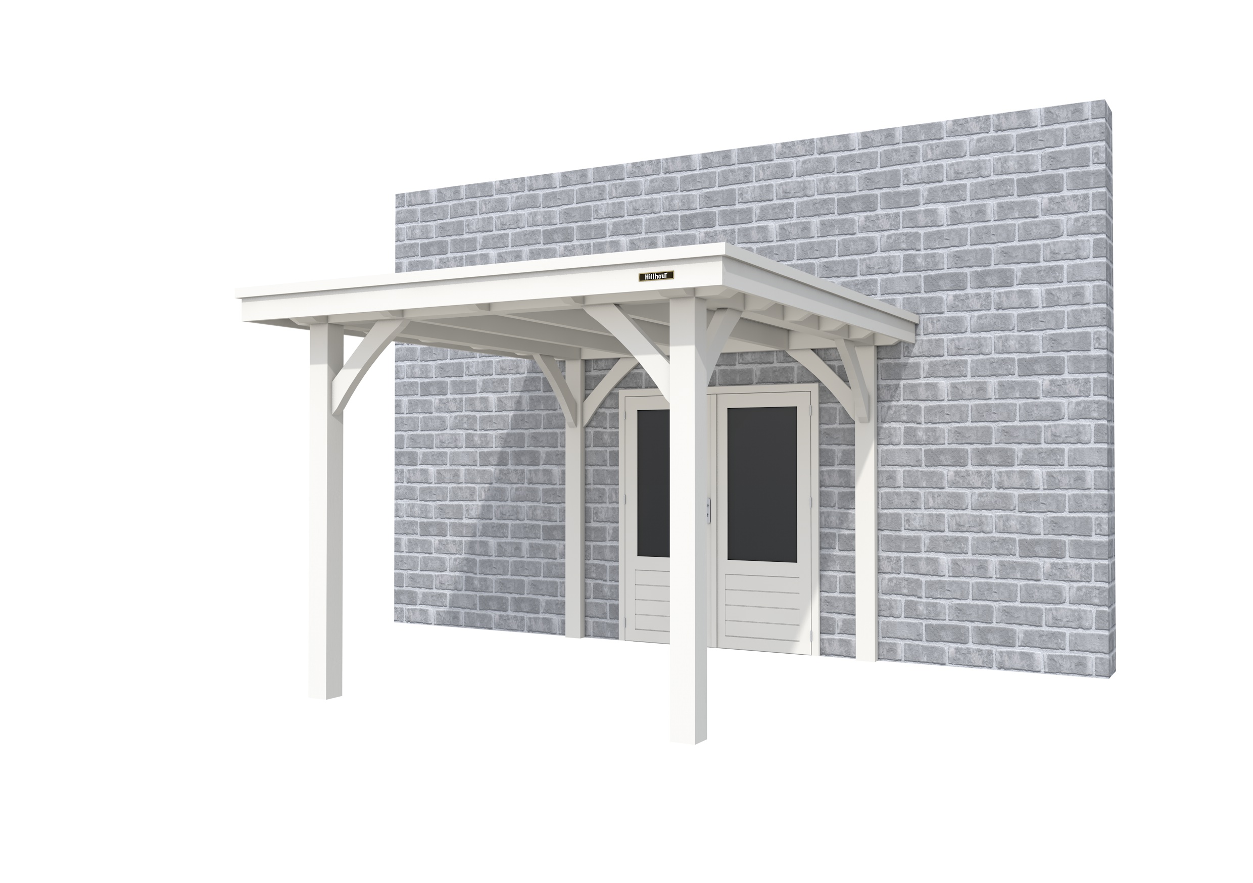 Buitenverblijf aan huis Excellent I, vuren, basismodel L/B, 257x299 cm, wit gespoten.