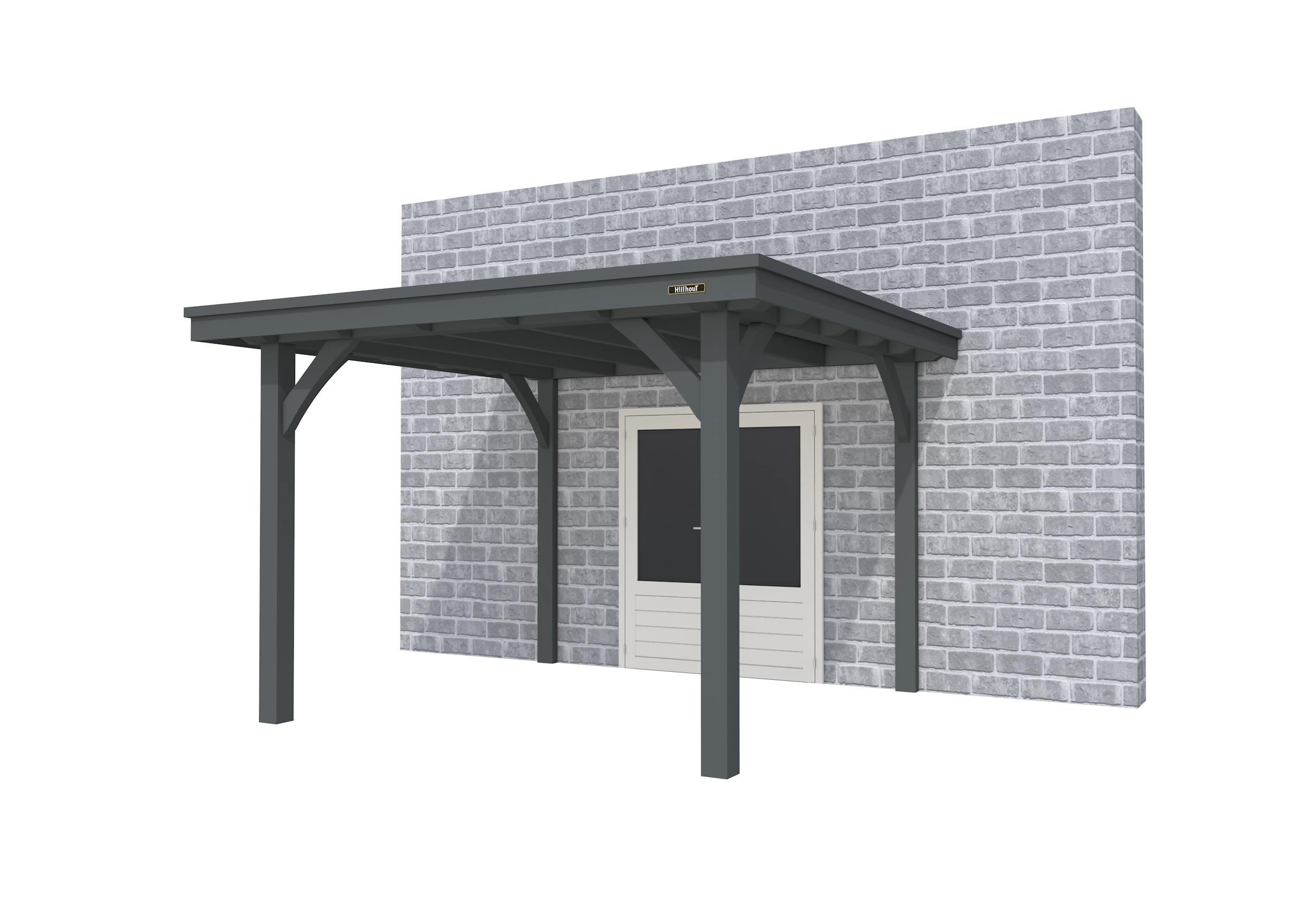 Buitenverblijf aan huis Excellent I, vuren, basismodel L/C, 307x299 cm, antraciet gespoten.