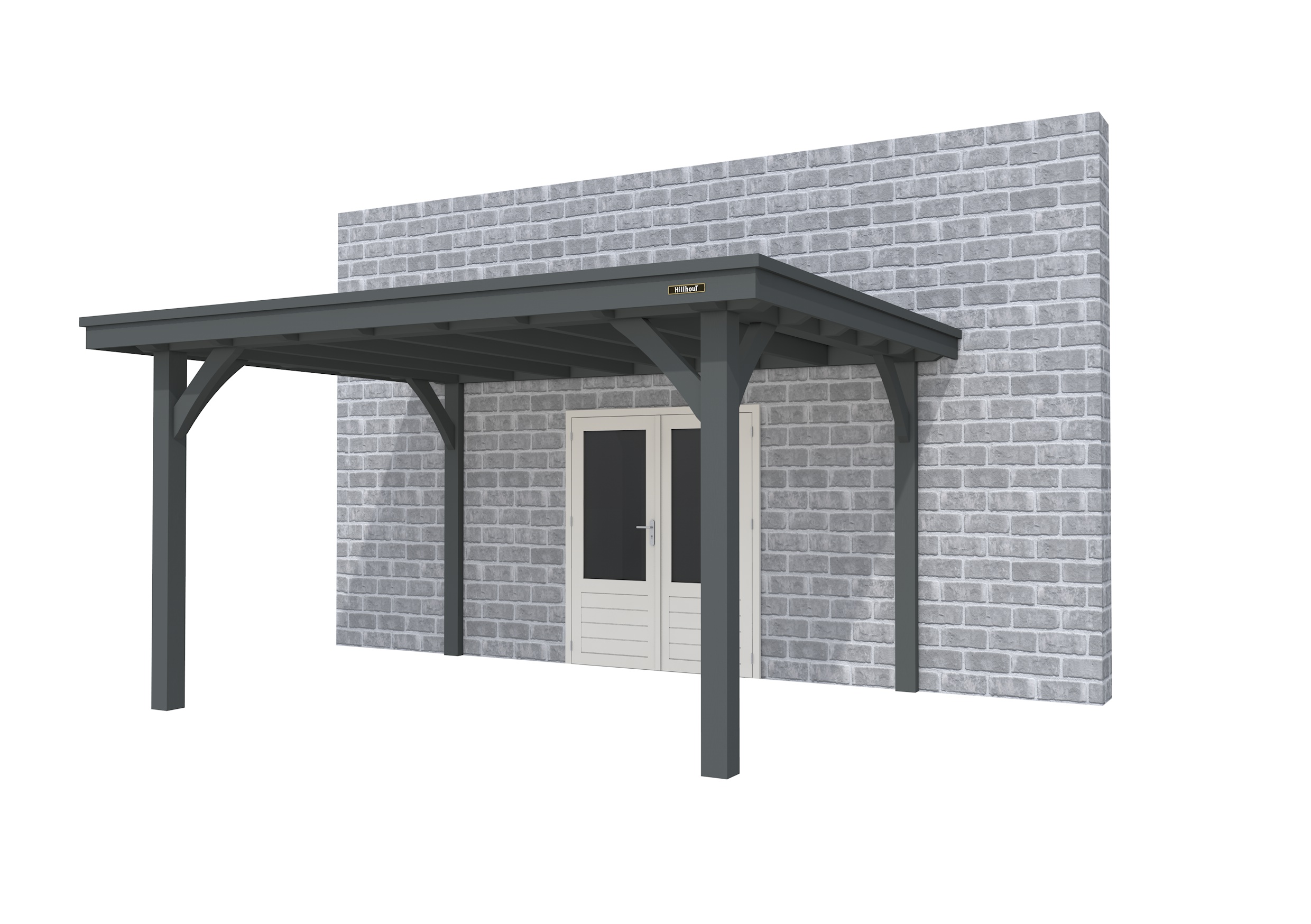 Buitenverblijf aan huis Excellent I, vuren, basismodel L/E, 399x299 cm, antraciet gespoten.