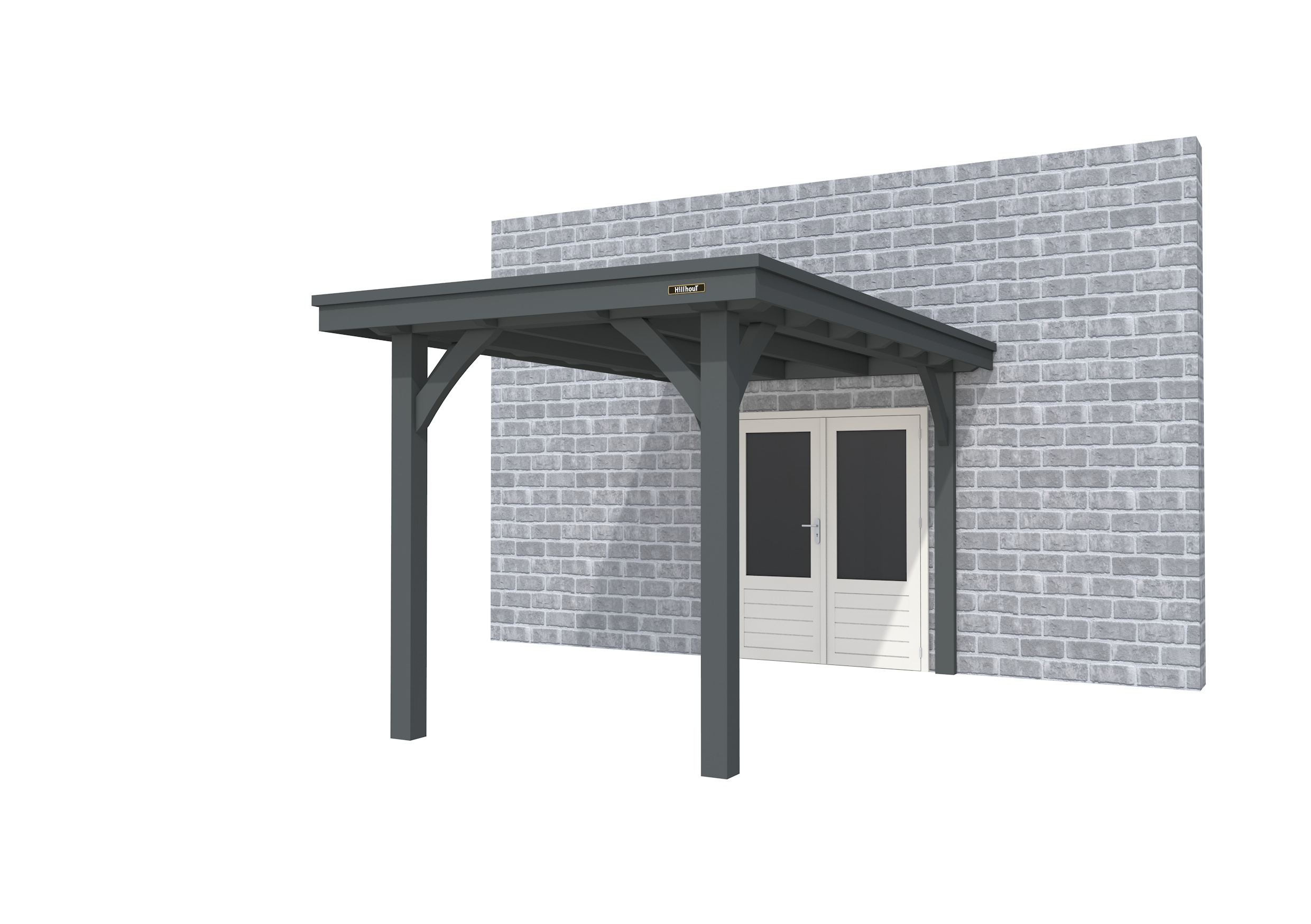 Buitenverblijf aan huis Excellent I, vuren, basismodel XXL/A, 207x392 cm, antraciet gespoten.