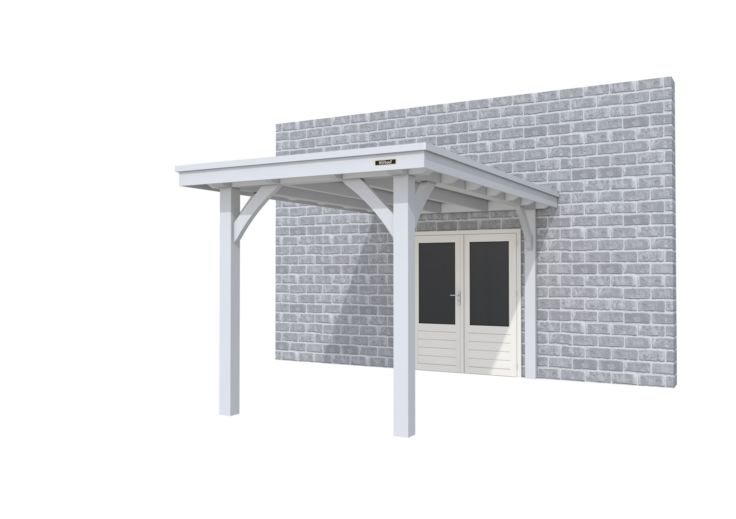 Buitenverblijf aan huis Excellent I, vuren, basismodel XXL/A, 207x392 cm, lichtgrijs gespoten.