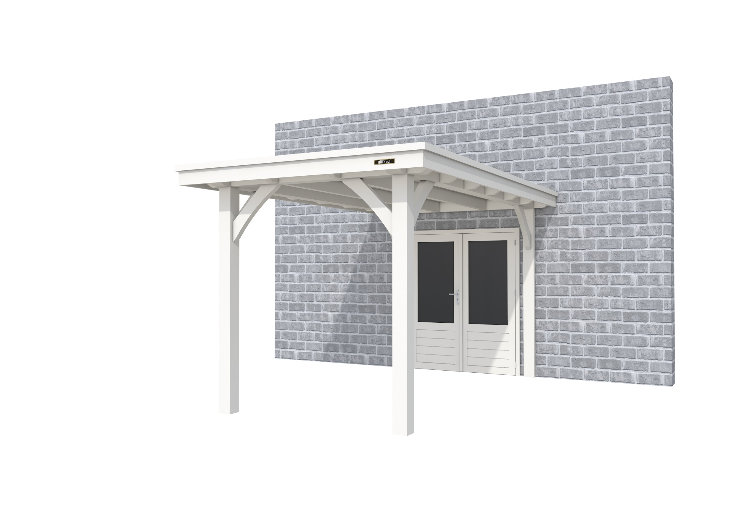 Buitenverblijf aan huis Excellent I, vuren, basismodel XXL/A, 207x392 cm, wit gespoten.