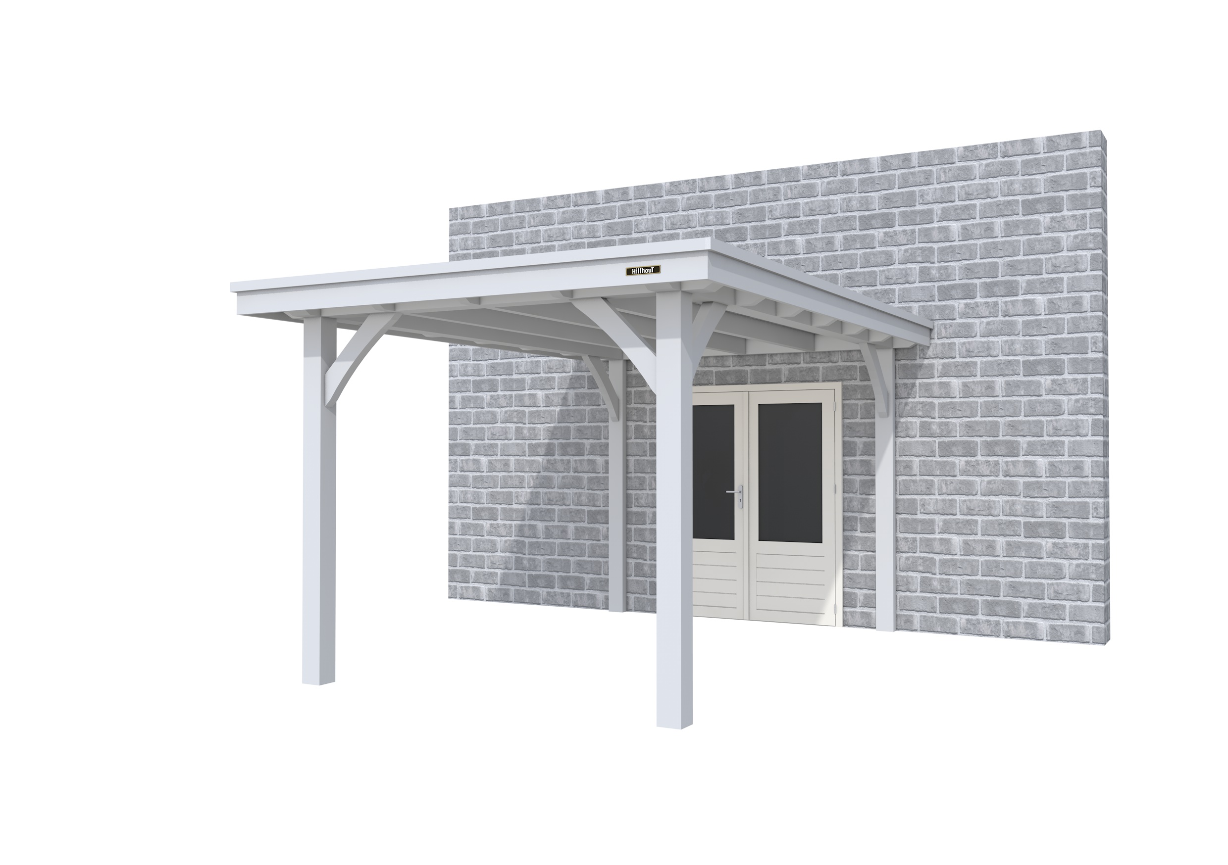 Buitenverblijf aan huis Excellent I, vuren, basismodel XXL/B, 257x392 cm, lichtgrijs gespoten.