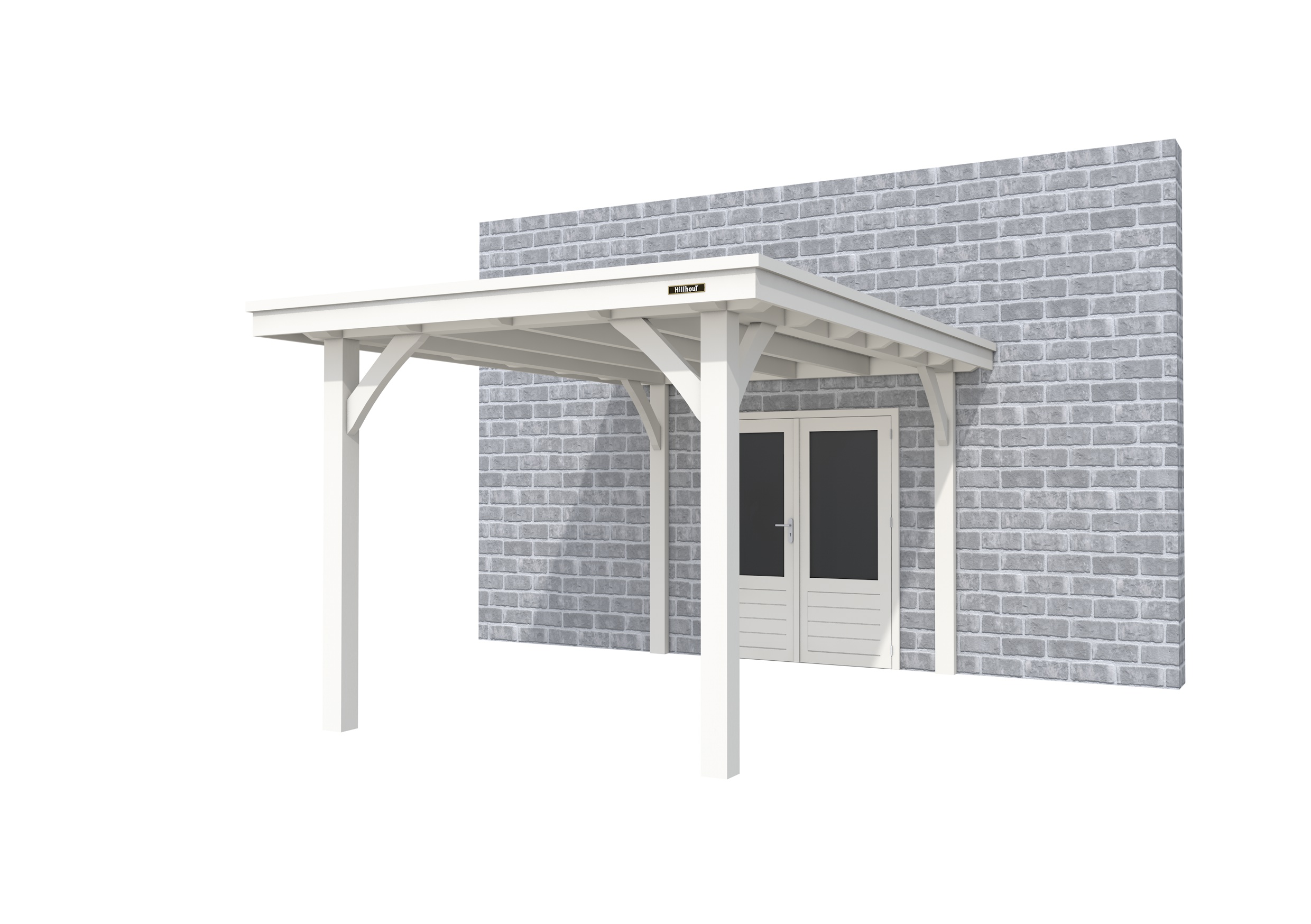 Buitenverblijf aan huis Excellent I, vuren, basismodel XXL/B, 257x392 cm, wit gespoten.