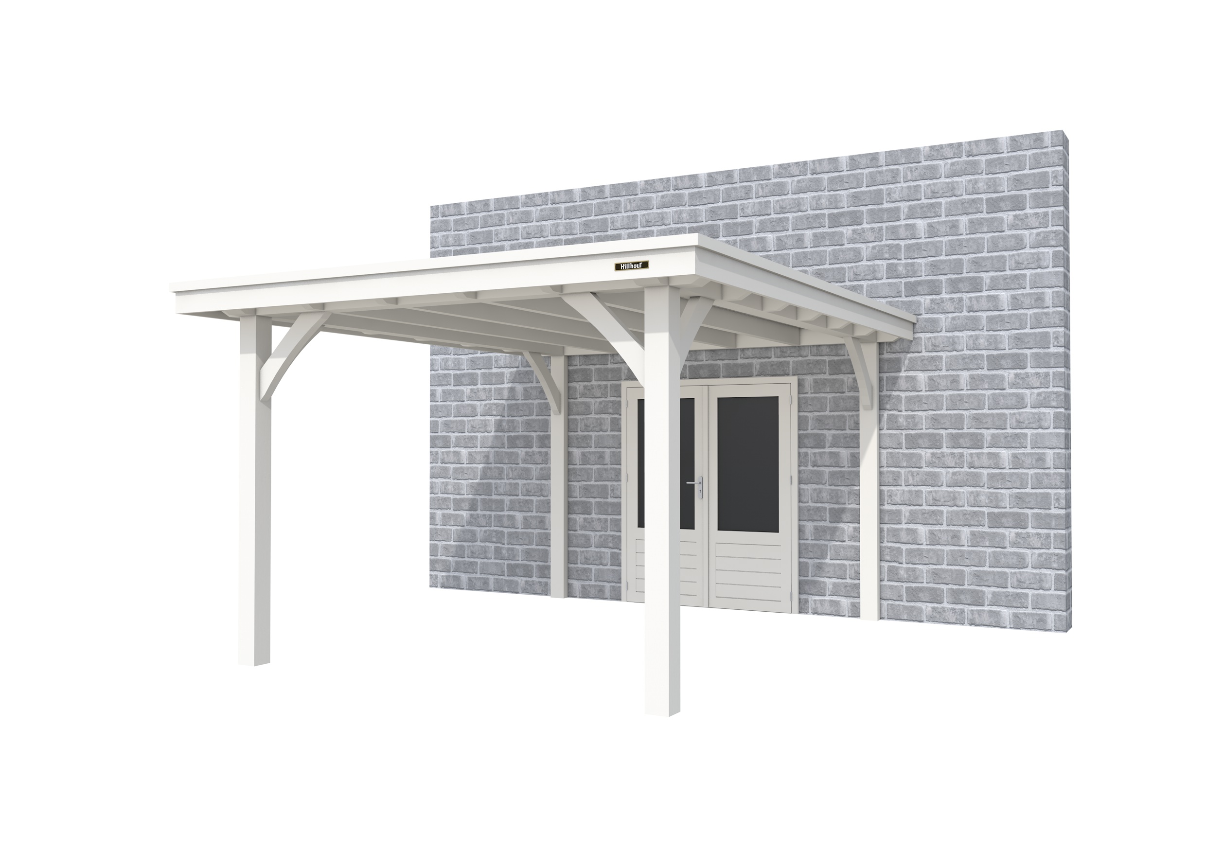 Buitenverblijf aan huis Excellent I, vuren, basismodel XXL/C, 307x392 cm, wit gespoten.