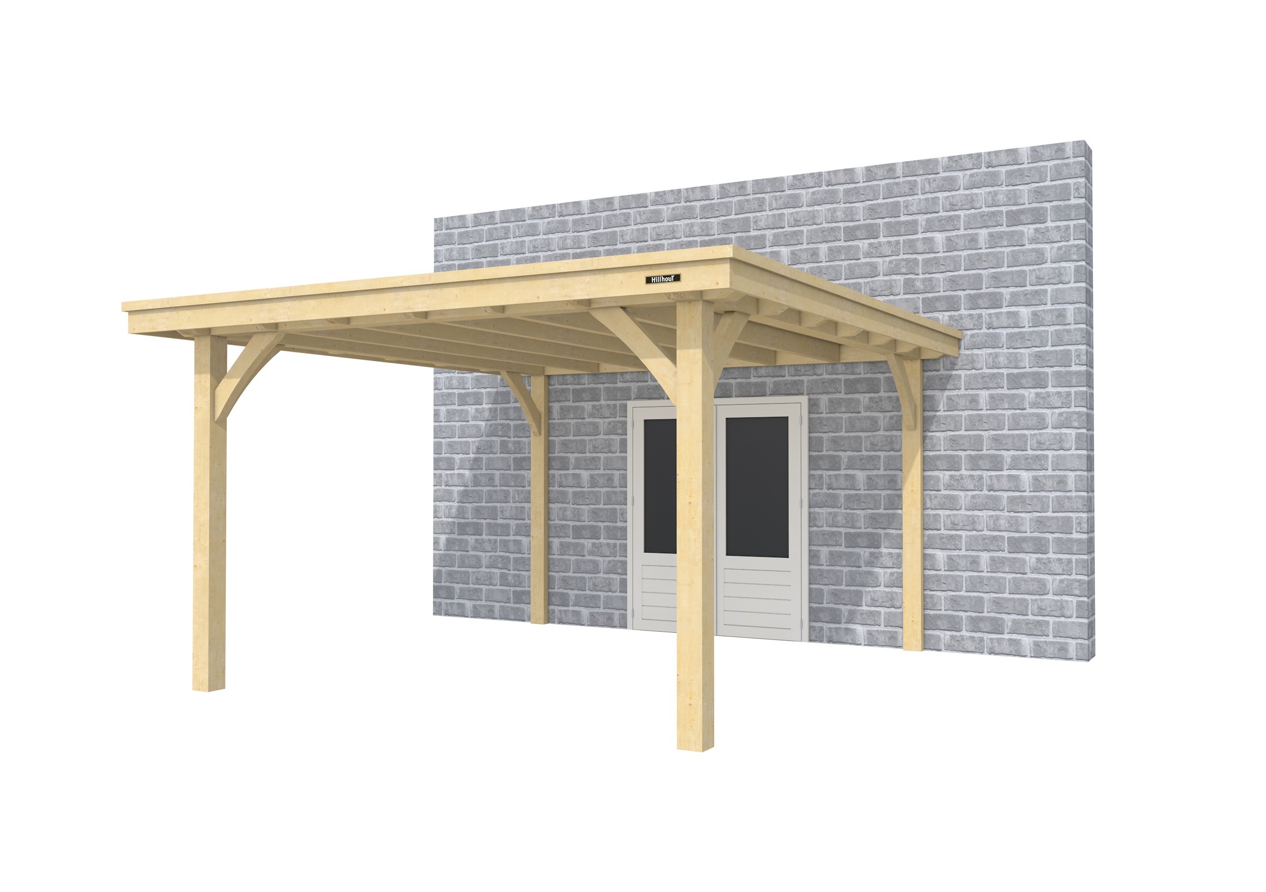 Buitenverblijf aan huis Excellent I, vuren, basismodel XXL/D, 357x392 cm, onbehandeld.