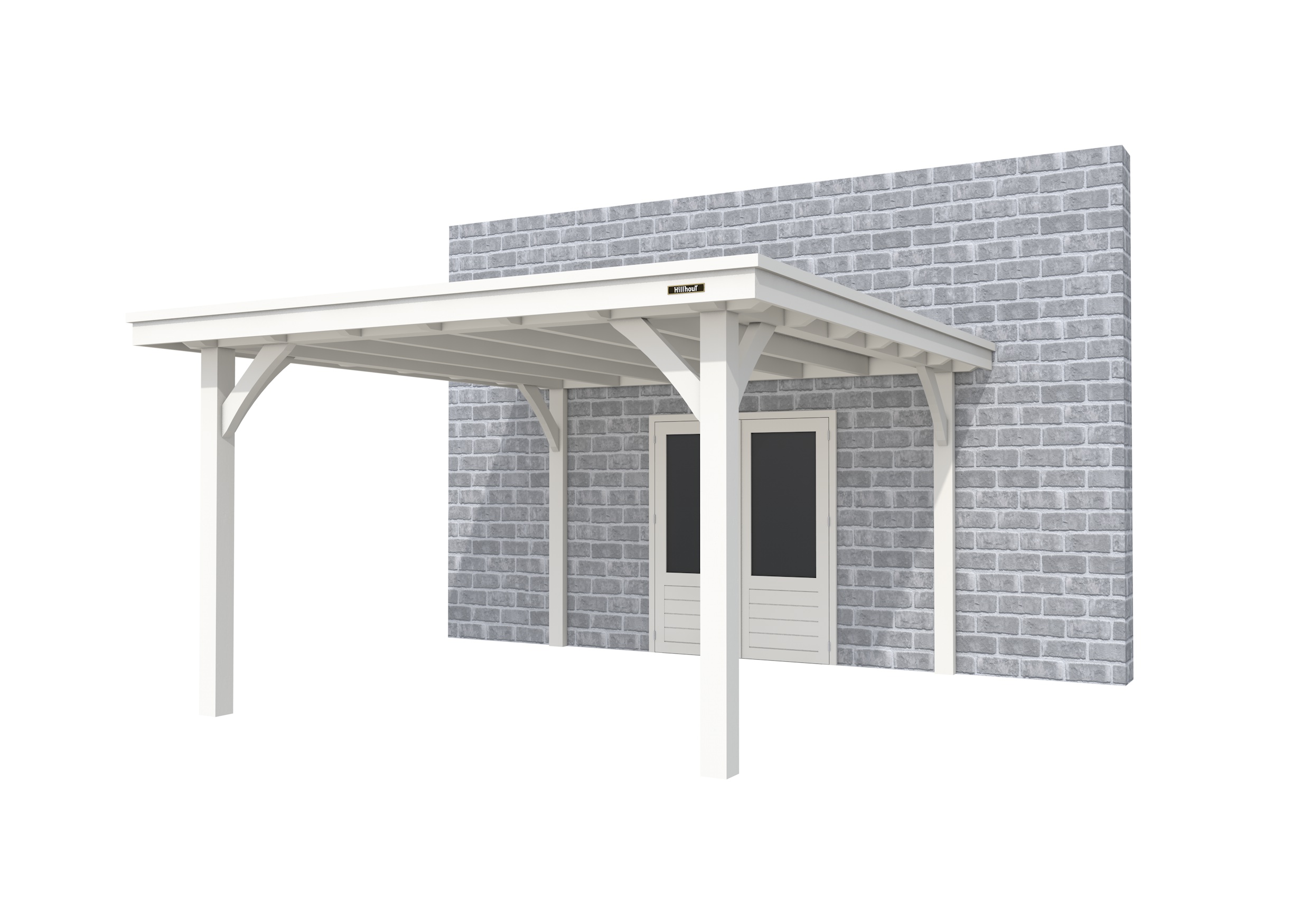 Buitenverblijf aan huis Excellent I, vuren, basismodel XXL/D, 357x392 cm, wit gespoten.