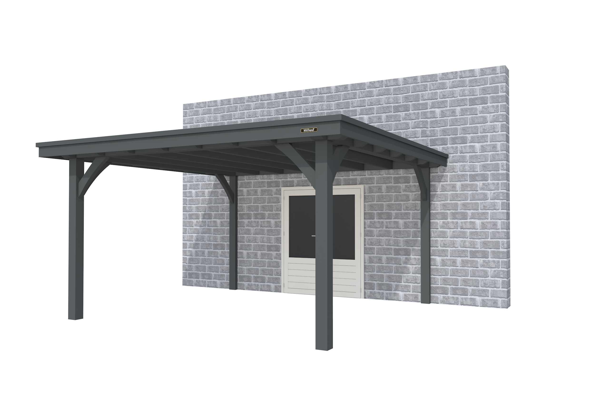 Buitenverblijf aan huis Excellent I, vuren, basismodel XXL/E, 399x392 cm, antraciet gespoten.