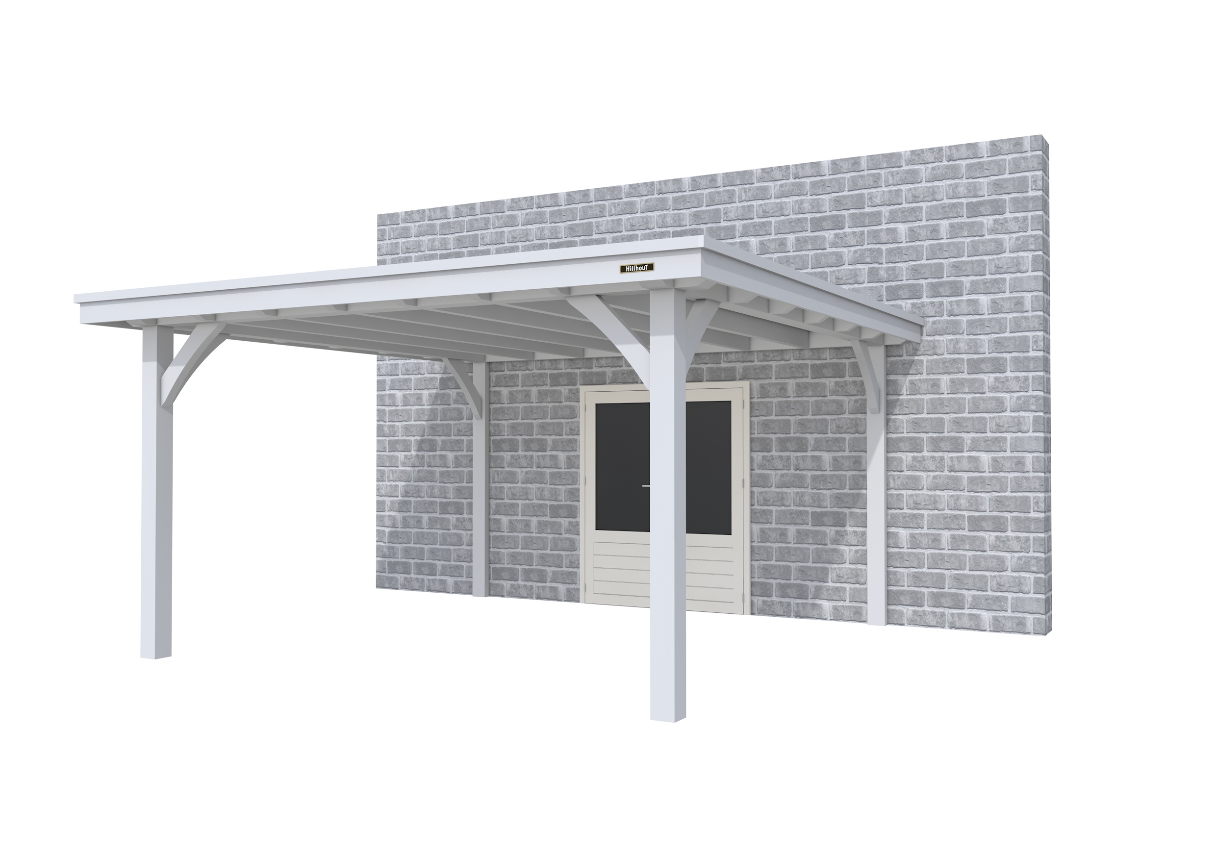 Buitenverblijf aan huis Excellent I, vuren, basismodel XXL/E, 399x392 cm, lichtgrijs gespoten.