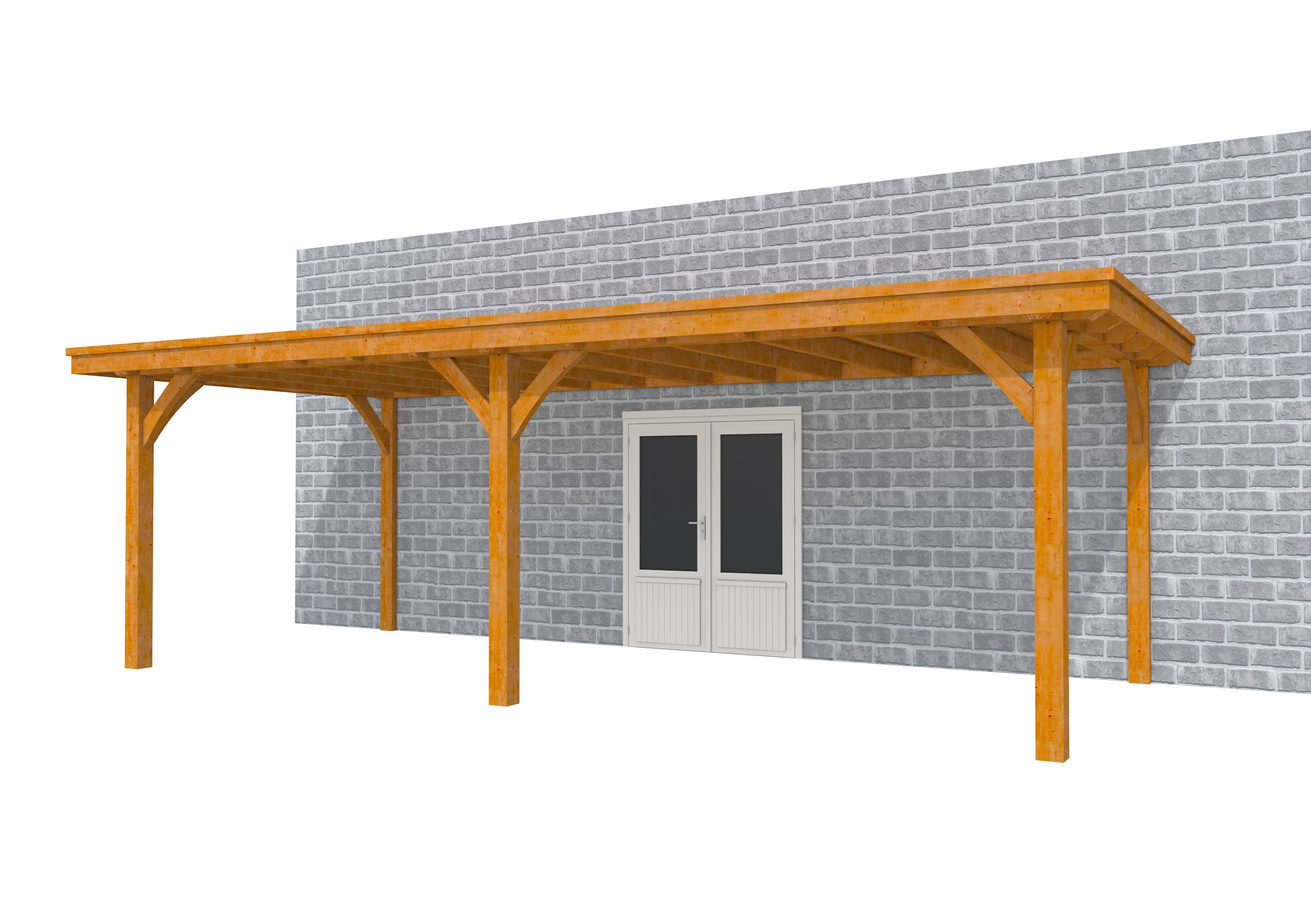 Buitenverblijf aan huis Excellent II, douglas, basismodel L/D, 699x299 cm, transparant gespoten.