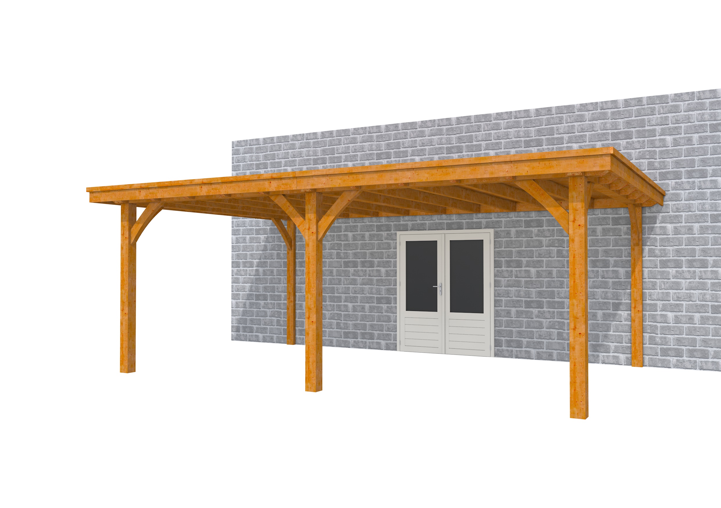 Buitenverblijf aan huis Excellent II, douglas, basismodel XXL/C, 599x392 cm, transparant gespoten.