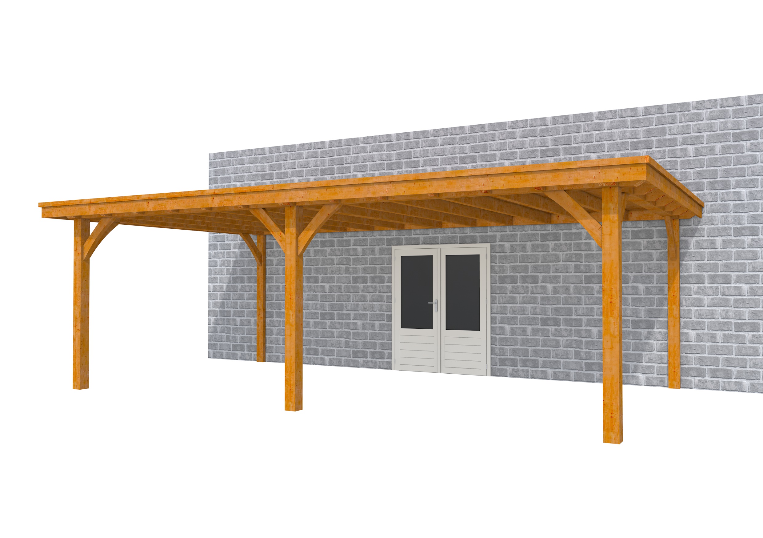 Buitenverblijf aan huis Excellent II, douglas, basismodel XXL/D, 699x392 cm, transparant gespoten.