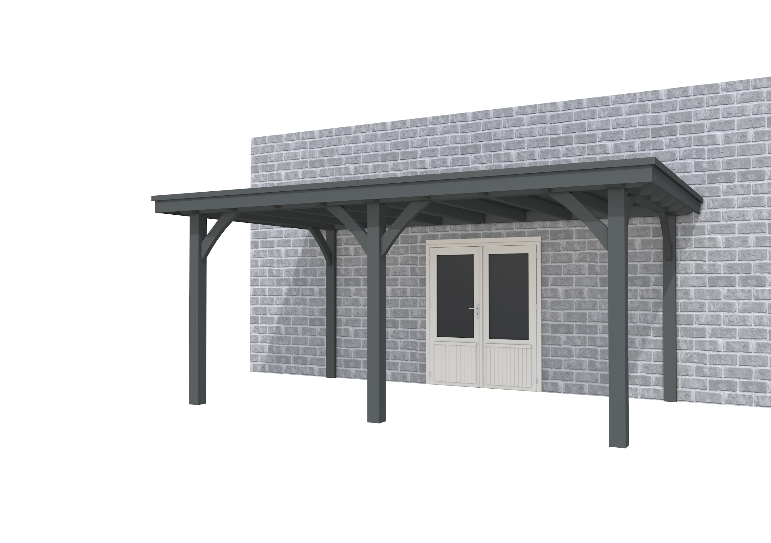 Buitenverblijf aan huis Excellent II, vuren, basismodel L/B, 499x299 cm, antraciet gespoten.