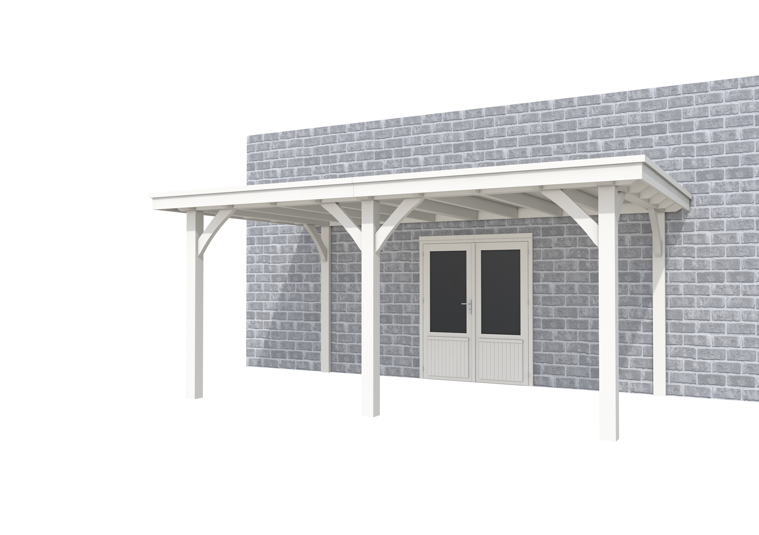 Buitenverblijf aan huis Excellent II, vuren, basismodel L/B, 499x299 cm, wit gespoten.