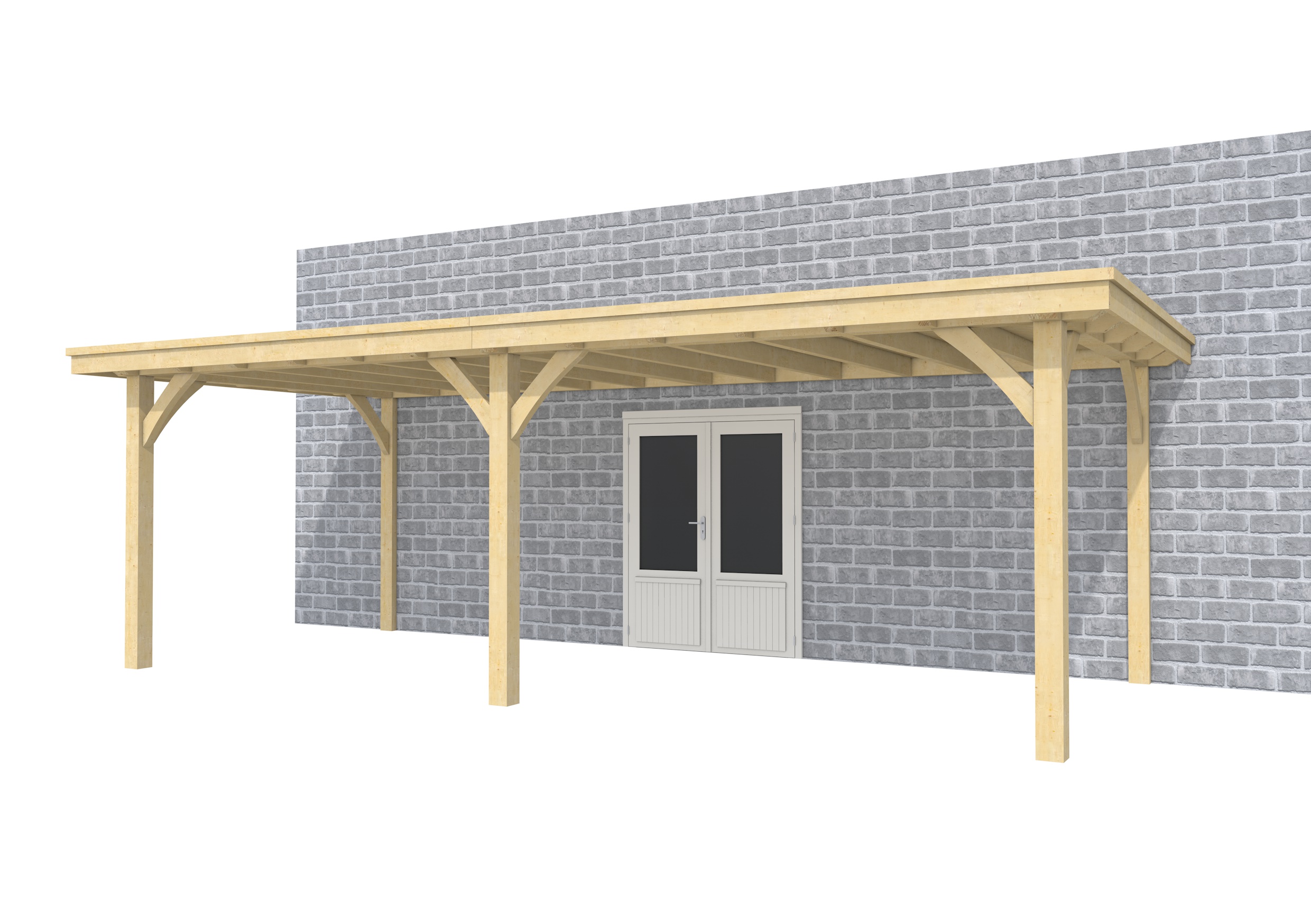 Buitenverblijf aan huis Excellent II, vuren, basismodel L/D, 699x299 cm, onbehandeld.