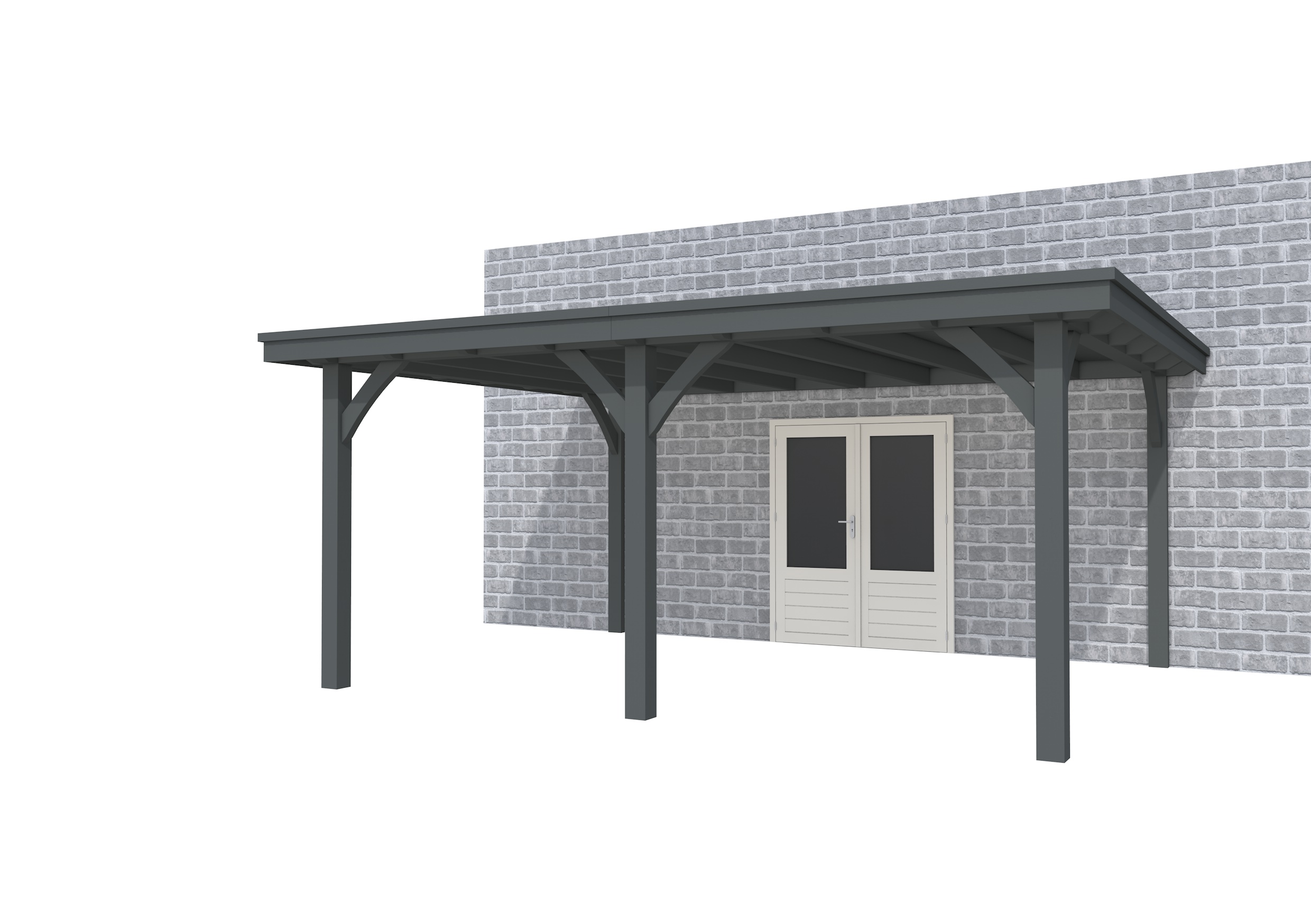 Buitenverblijf aan huis Excellent II, vuren, basismodel XXL/B, 499x392 cm, antraciet gespoten.