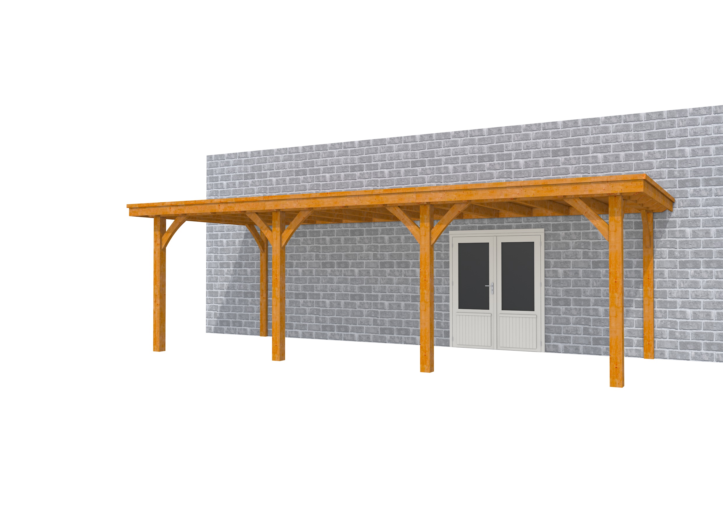 Buitenverblijf aan huis Excellent III, douglas, basismodel L/B, 742x299 cm, transparant gespoten.