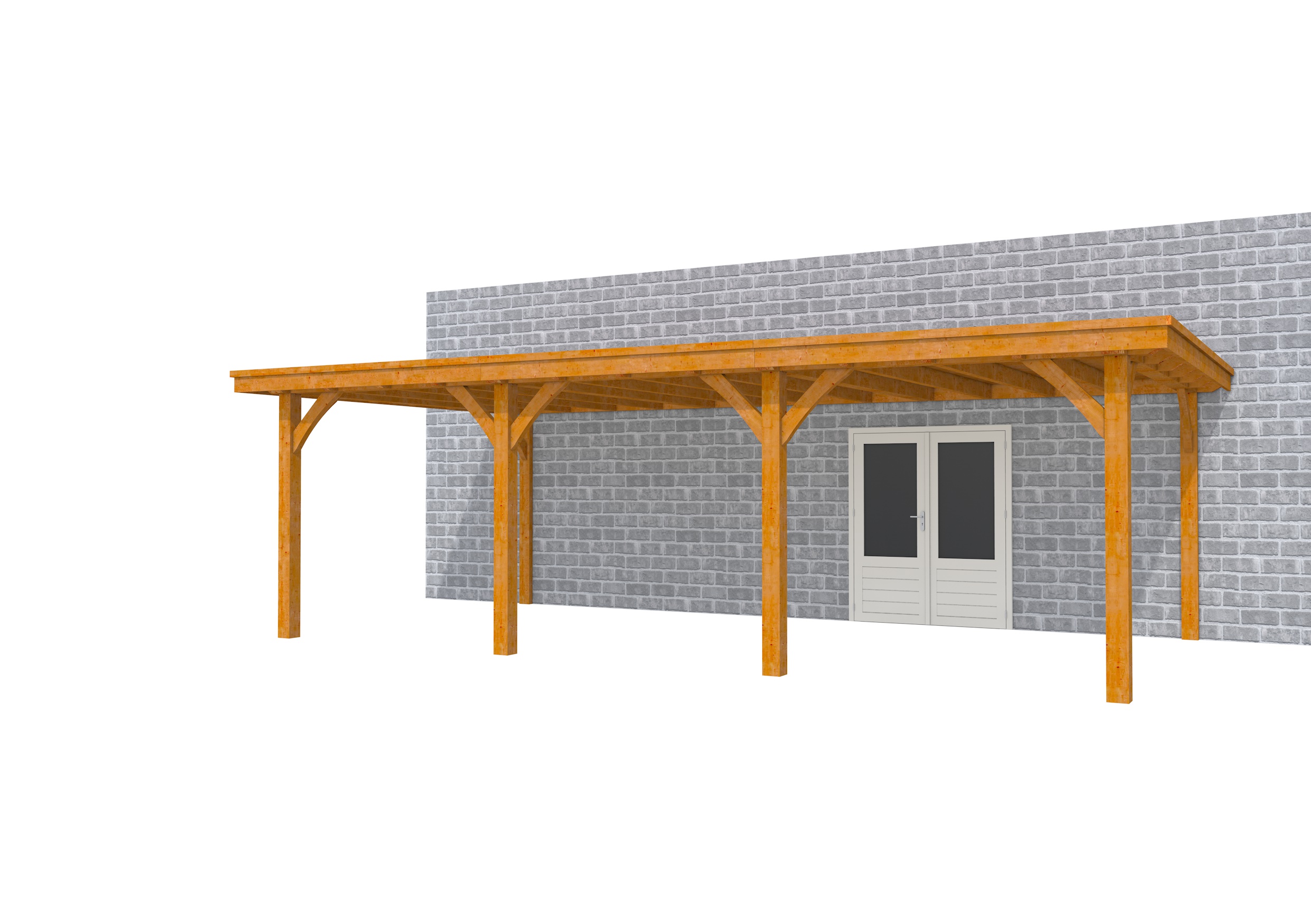 Buitenverblijf aan huis Excellent III, douglas, basismodel XXL/B, 742x392 cm, transparant gespoten.