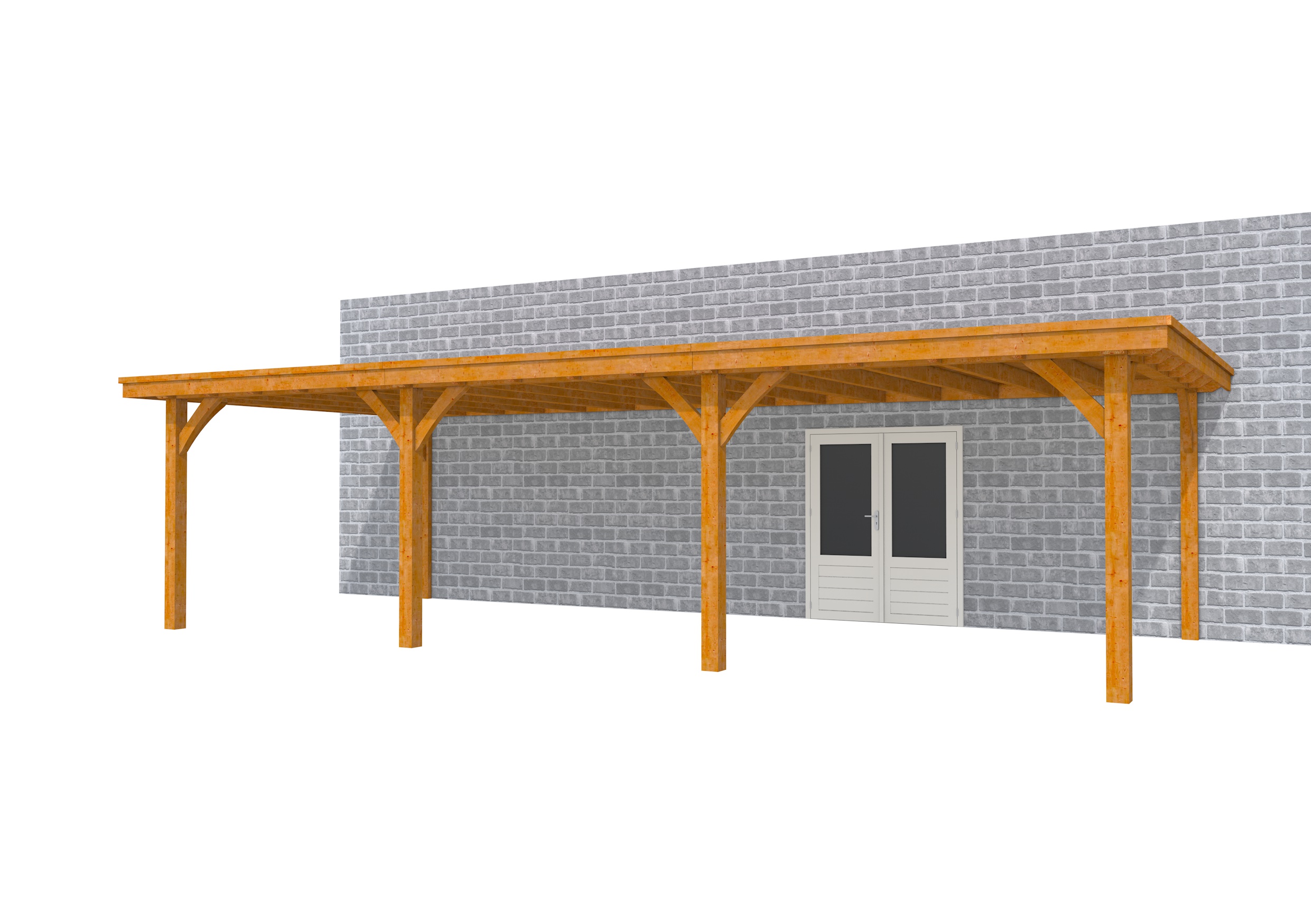 Buitenverblijf aan huis Excellent III, douglas, basismodel XXL/C, 892x392 cm, transparant gespoten.