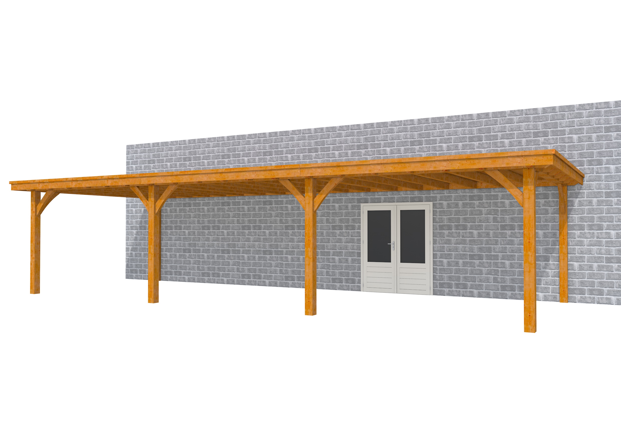 Buitenverblijf aan huis Excellent III, douglas, basismodel XXL/D, 1042x392 cm, transparant gespoten.