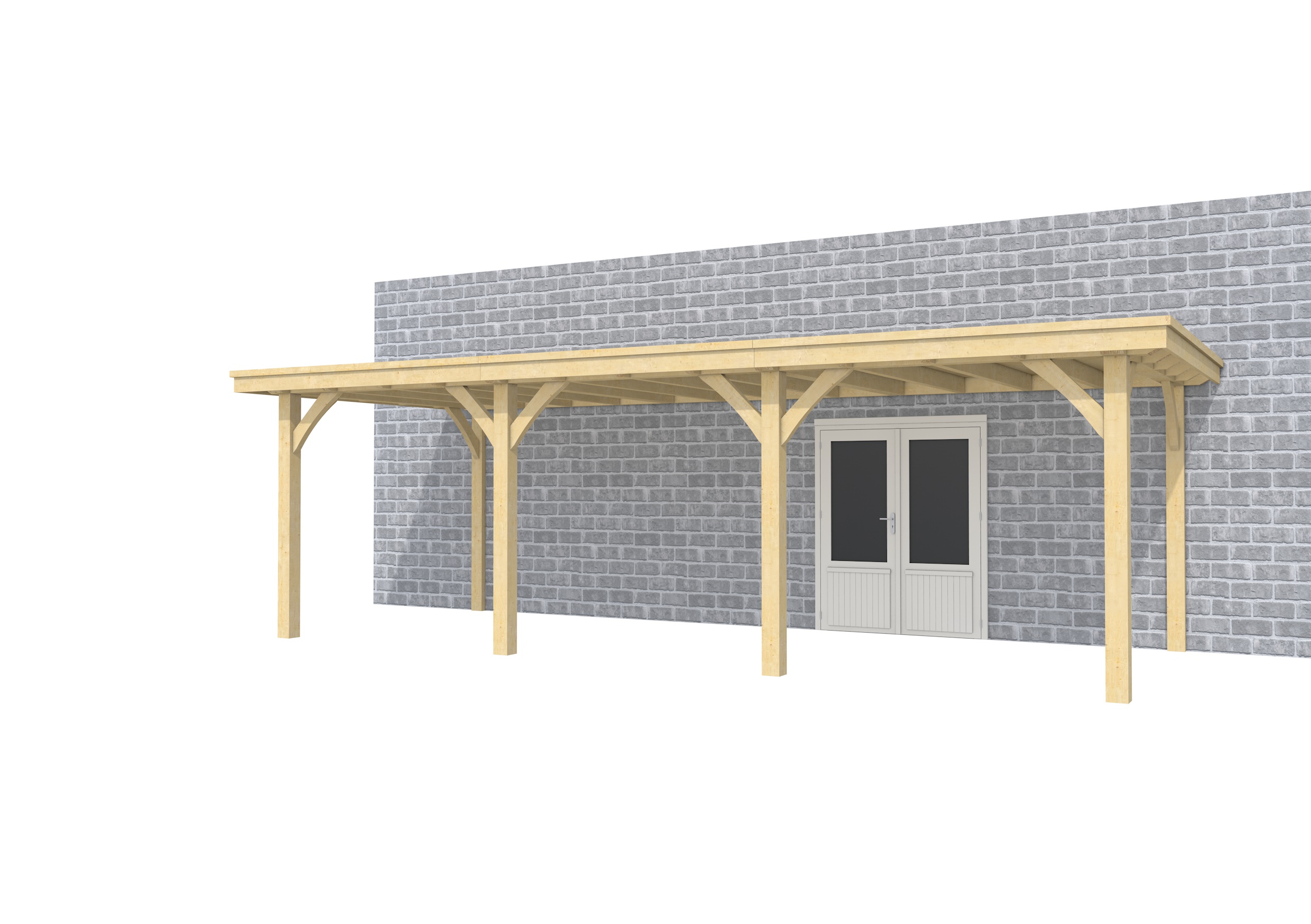 Buitenverblijf aan huis Excellent III, vuren, basismodel L/B, 742x299 cm, onbehandeld.