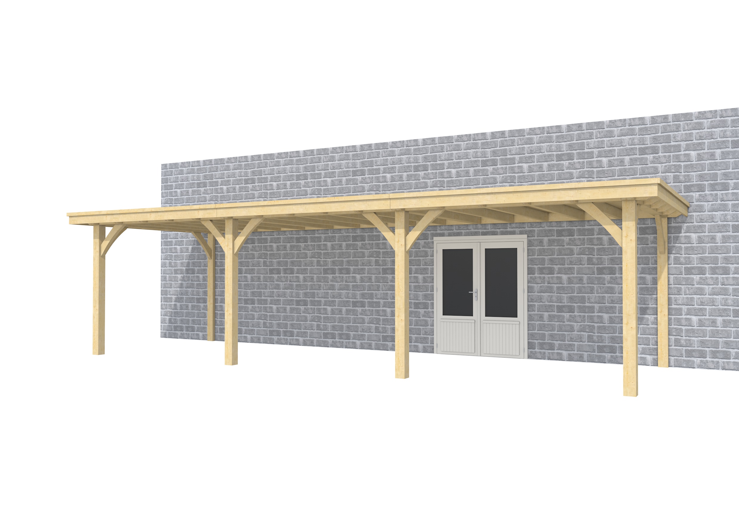 Buitenverblijf aan huis Excellent III, vuren, basismodel L/C, 892x299 cm, onbehandeld.