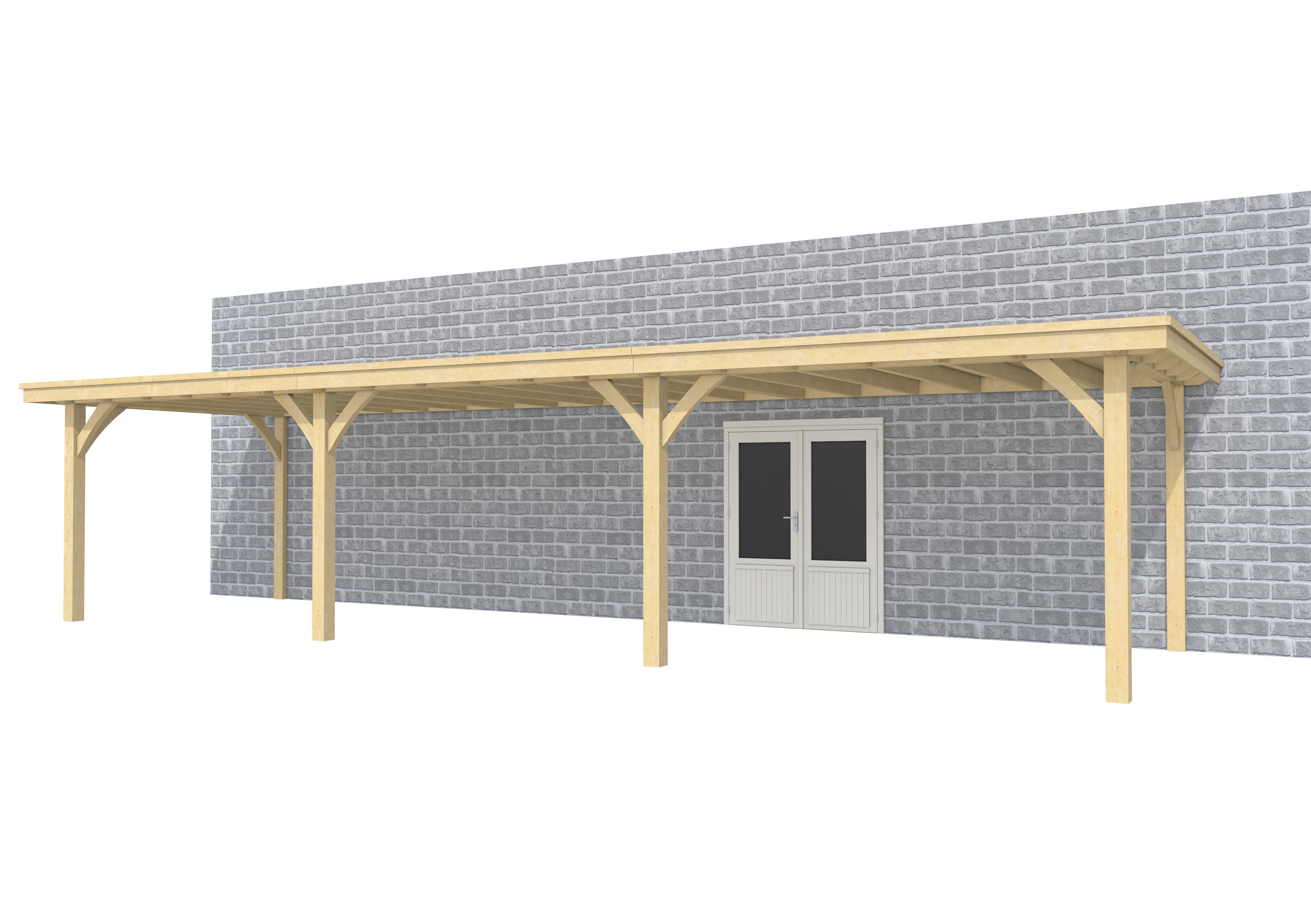 Buitenverblijf aan huis Excellent III, vuren, basismodel L/D, 1042x299 cm, onbehandeld.