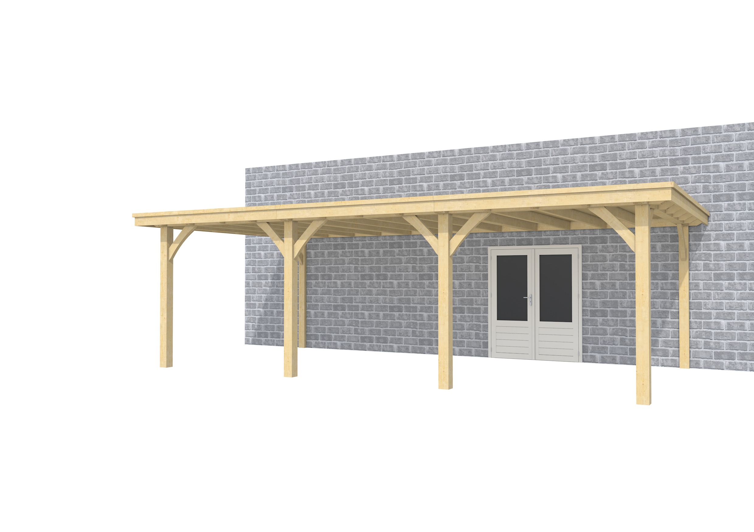 Buitenverblijf aan huis Excellent III, vuren, basismodel XXL/B, 742x392 cm, onbehandeld.
