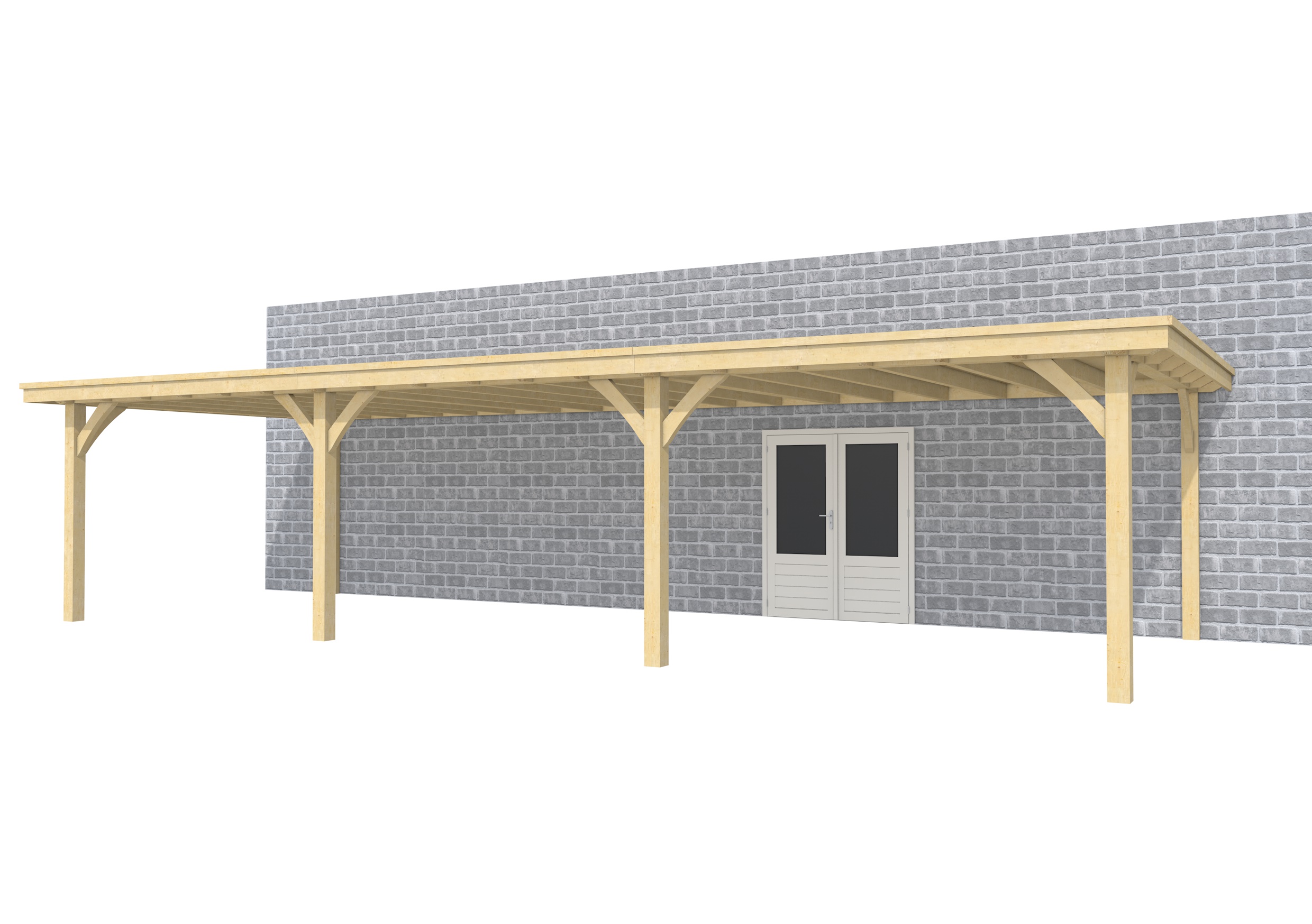 Buitenverblijf aan huis Excellent III, vuren, basismodel XXL/D, 1042x392 cm, onbehandeld.