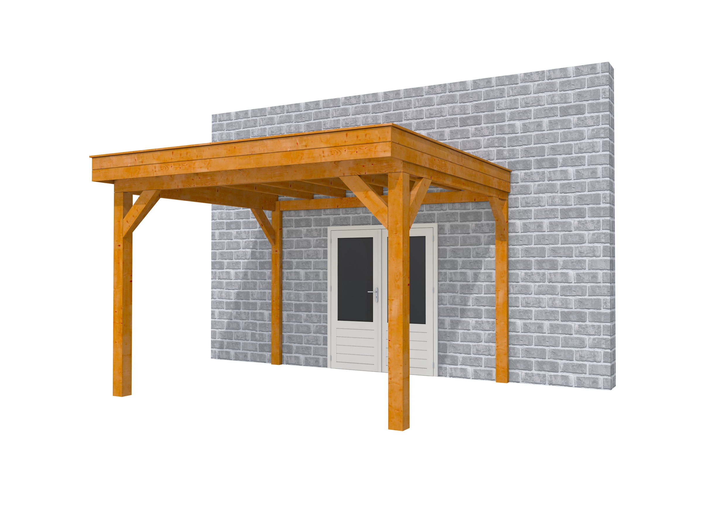 Buitenverblijf aan huis Premium I, douglas, basismodel L/D, 357x299 cm, transparant gespoten.