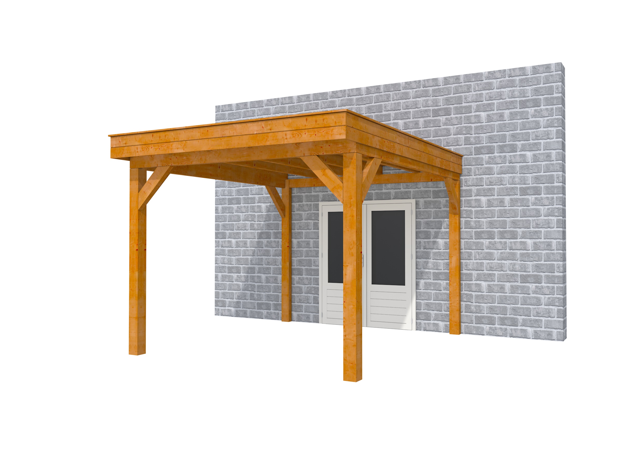 Buitenverblijf aan huis Premium I, douglas, basismodel XL/C, 307x349 cm, transparant gespoten.