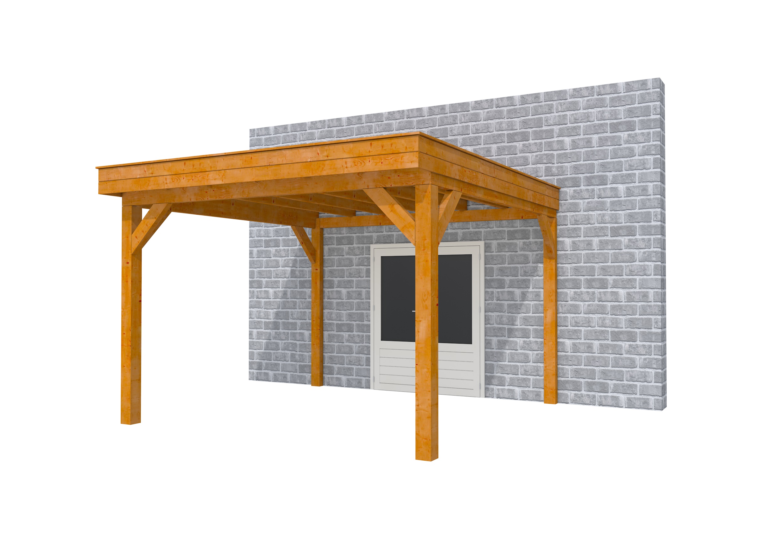 Buitenverblijf aan huis Premium I, douglas, basismodel XL/D, 357x349 cm, transparant gespoten.