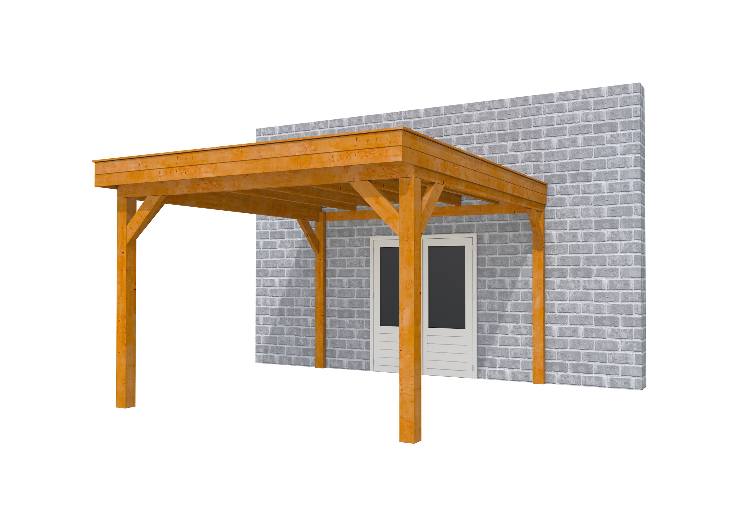 Buitenverblijf aan huis Premium I, douglas, basismodel XXL/D, 357x392 cm, transparant gespoten.
