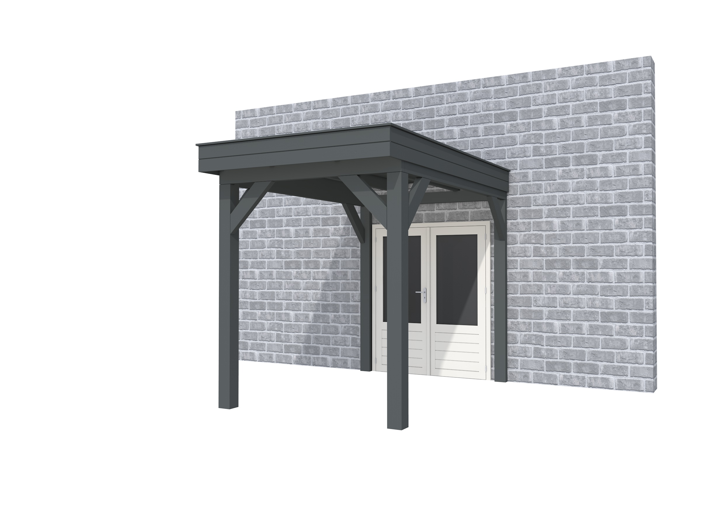 Buitenverblijf aan huis Premium I, vuren, basismodel L/A, 207x299 cm, antraciet gespoten.