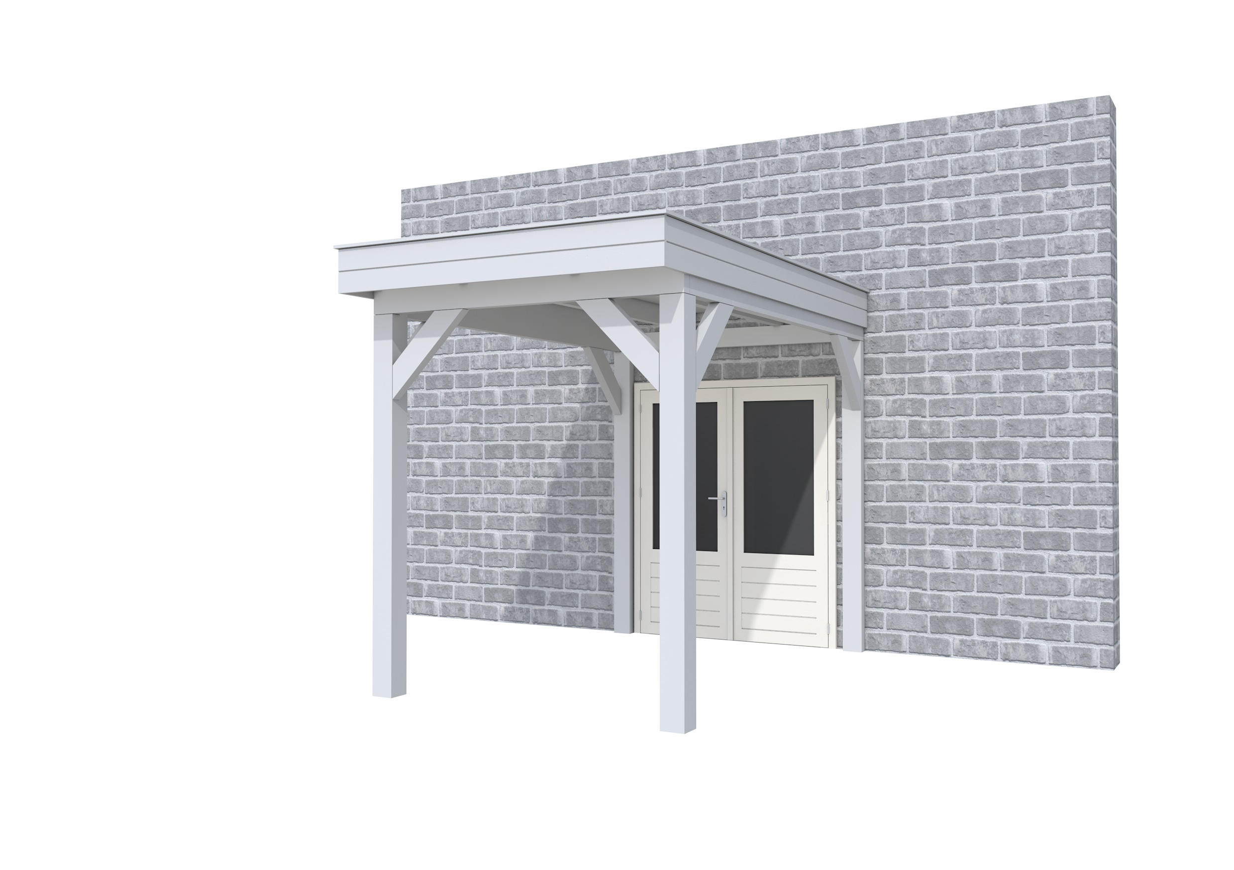 Buitenverblijf aan huis Premium I, vuren, basismodel L/A, 207x299 cm, lichtgrijs gespoten.