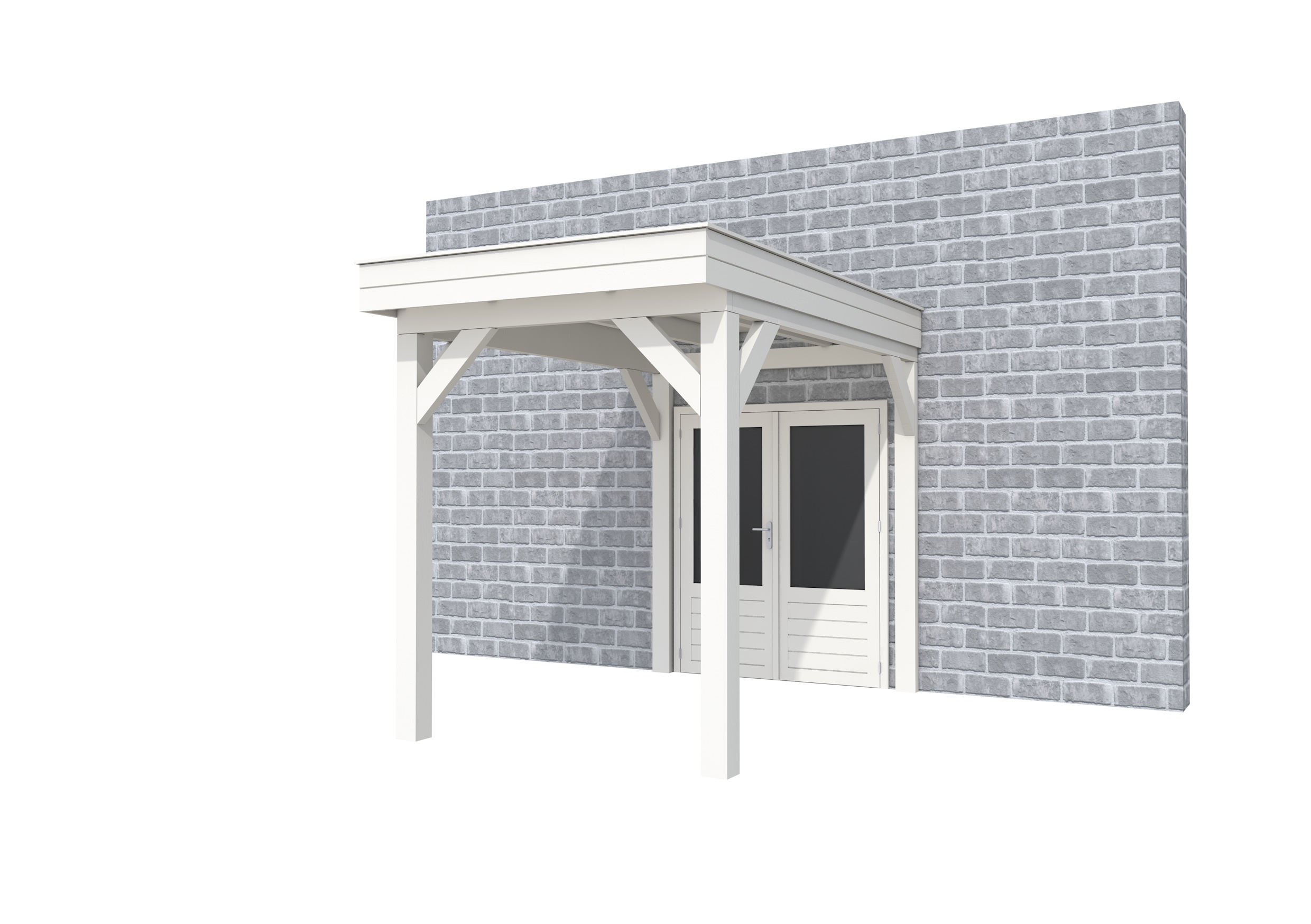 Buitenverblijf aan huis Premium I, vuren, basismodel L/A, 207x299 cm, wit gespoten.