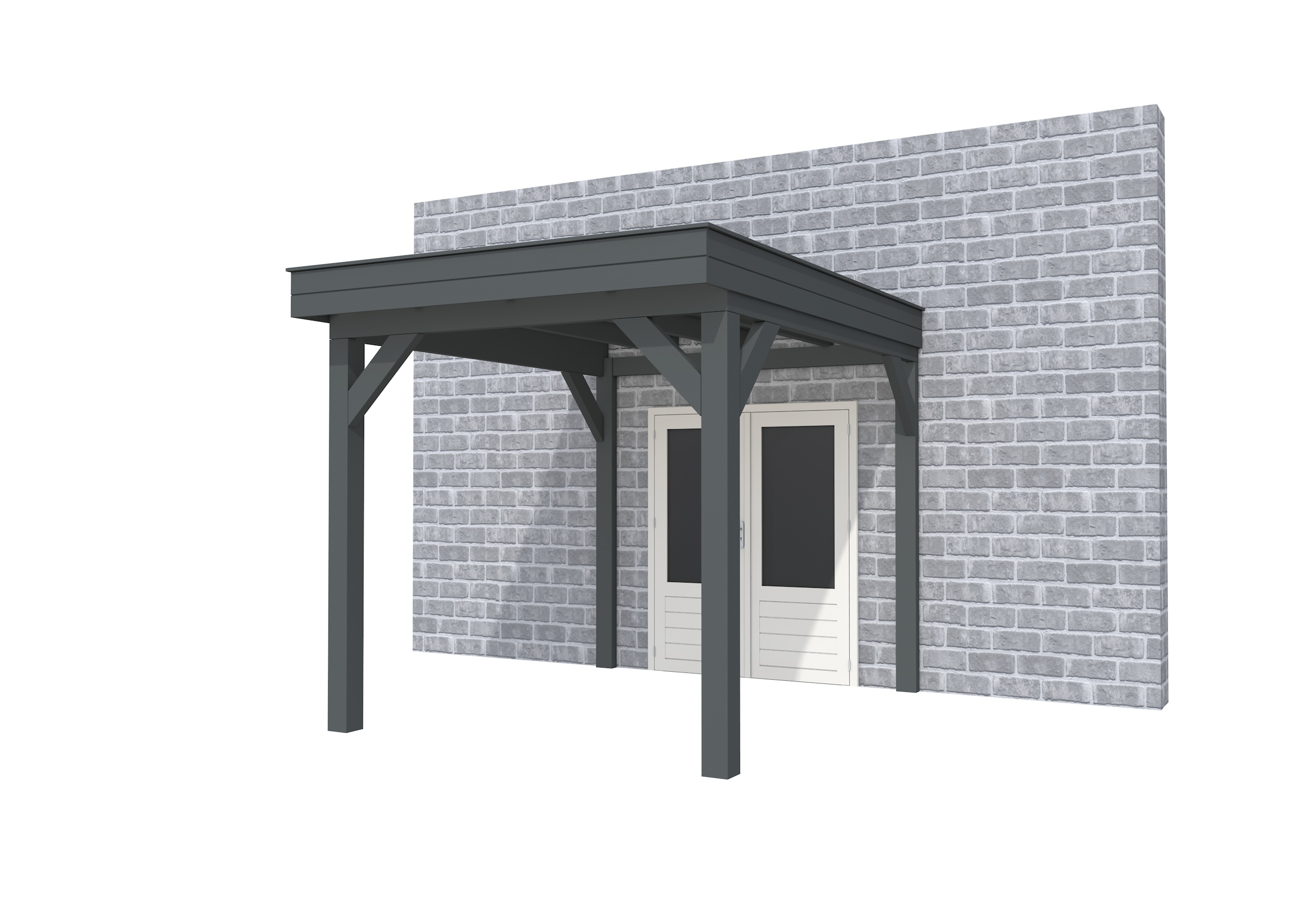 Buitenverblijf aan huis Premium I, vuren, basismodel L/B, 257x299 cm, antraciet gespoten.