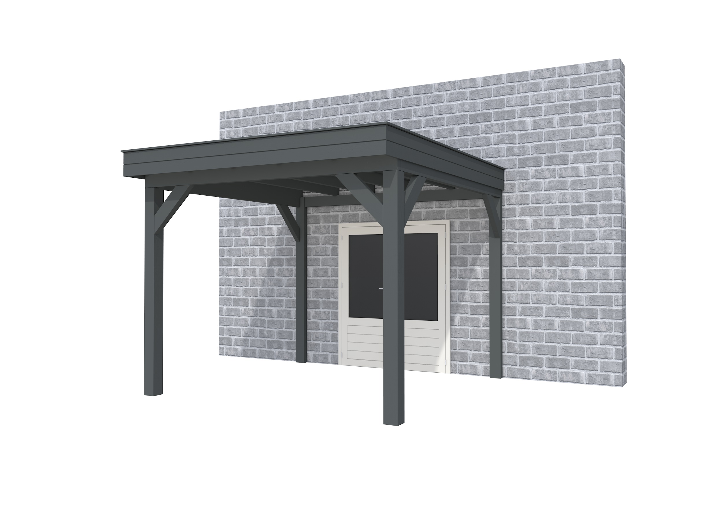 Buitenverblijf aan huis Premium I, vuren, basismodel L/C, 307x299 cm, antraciet gespoten.