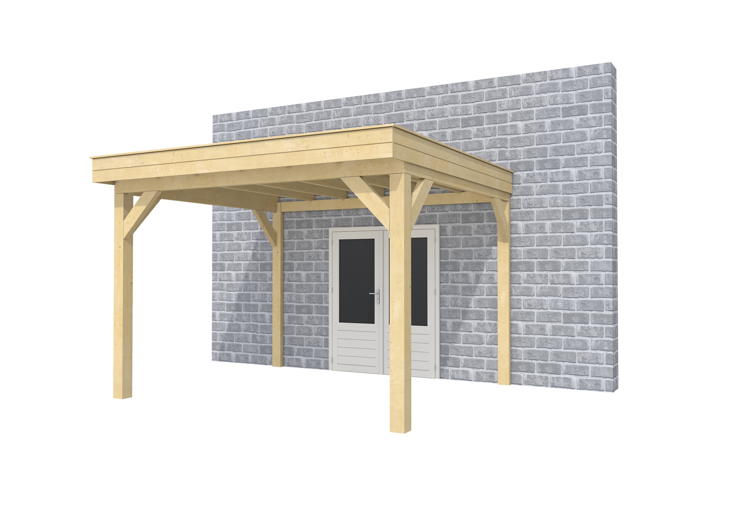 Buitenverblijf aan huis Premium I, vuren, basismodel L/D, 357x299 cm, onbehandeld.