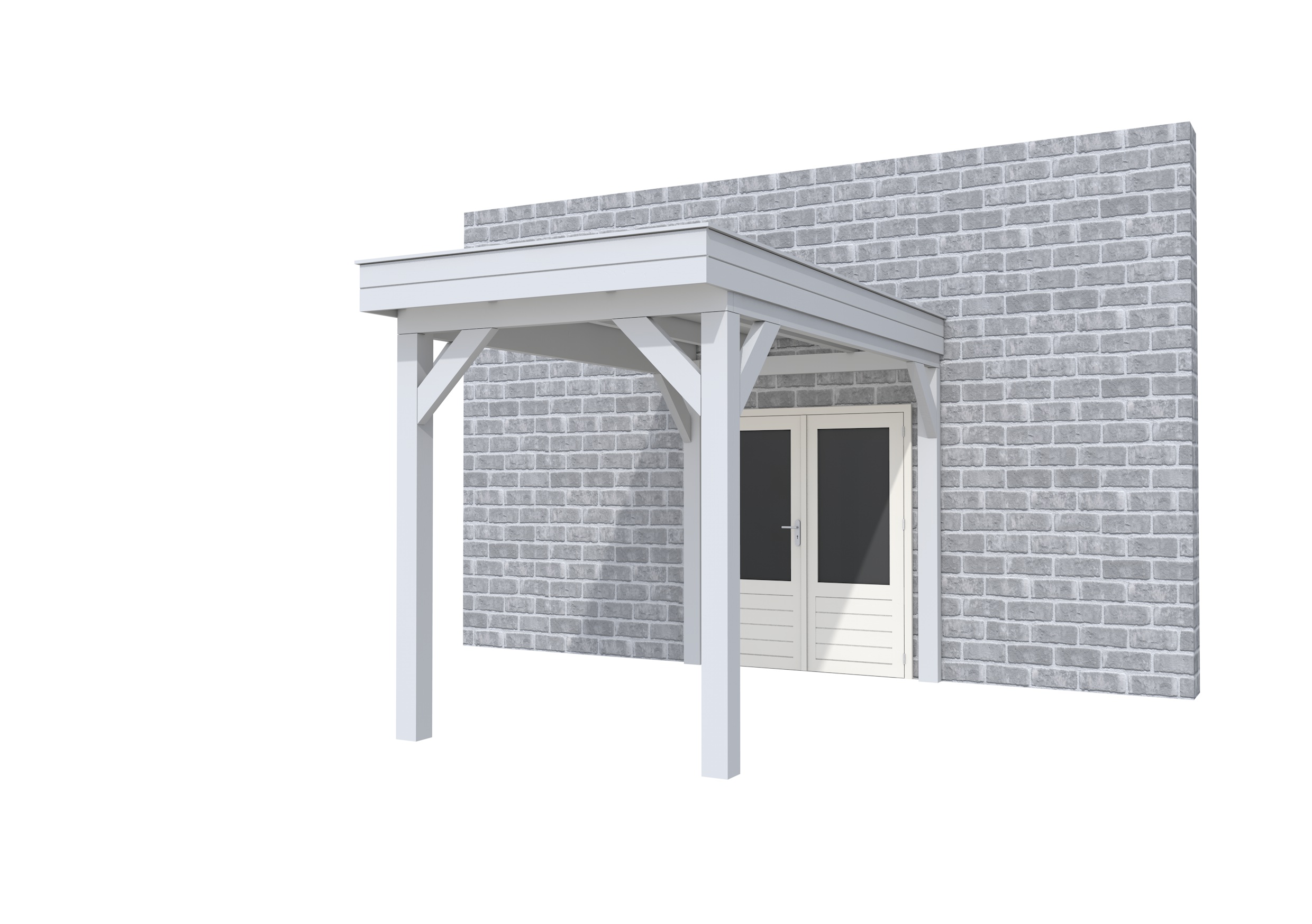 Buitenverblijf aan huis Premium I, vuren, basismodel XL/A, 207x349 cm, lichtgrijs gespoten.